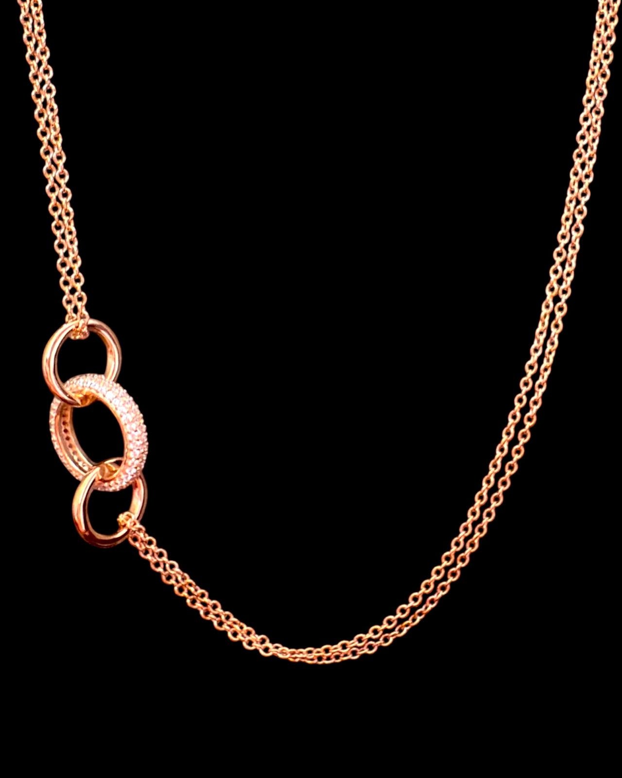 Colar Elos em Prata Rosa