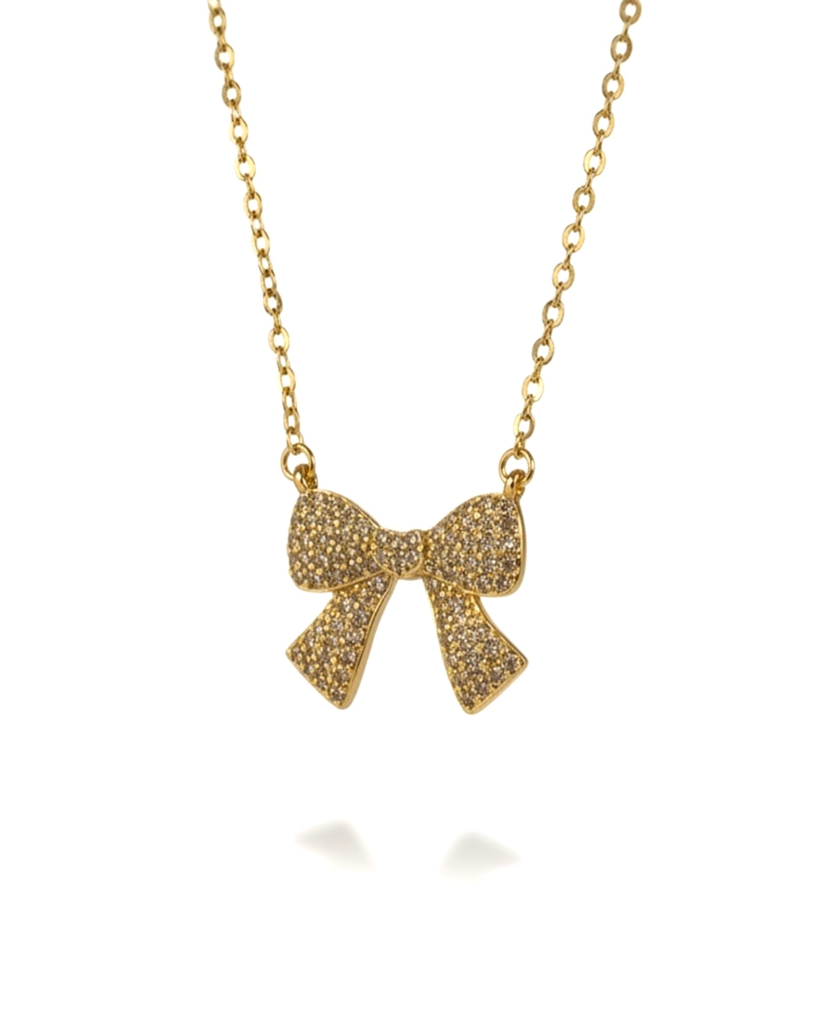 Colar Laço em Prata Dourada