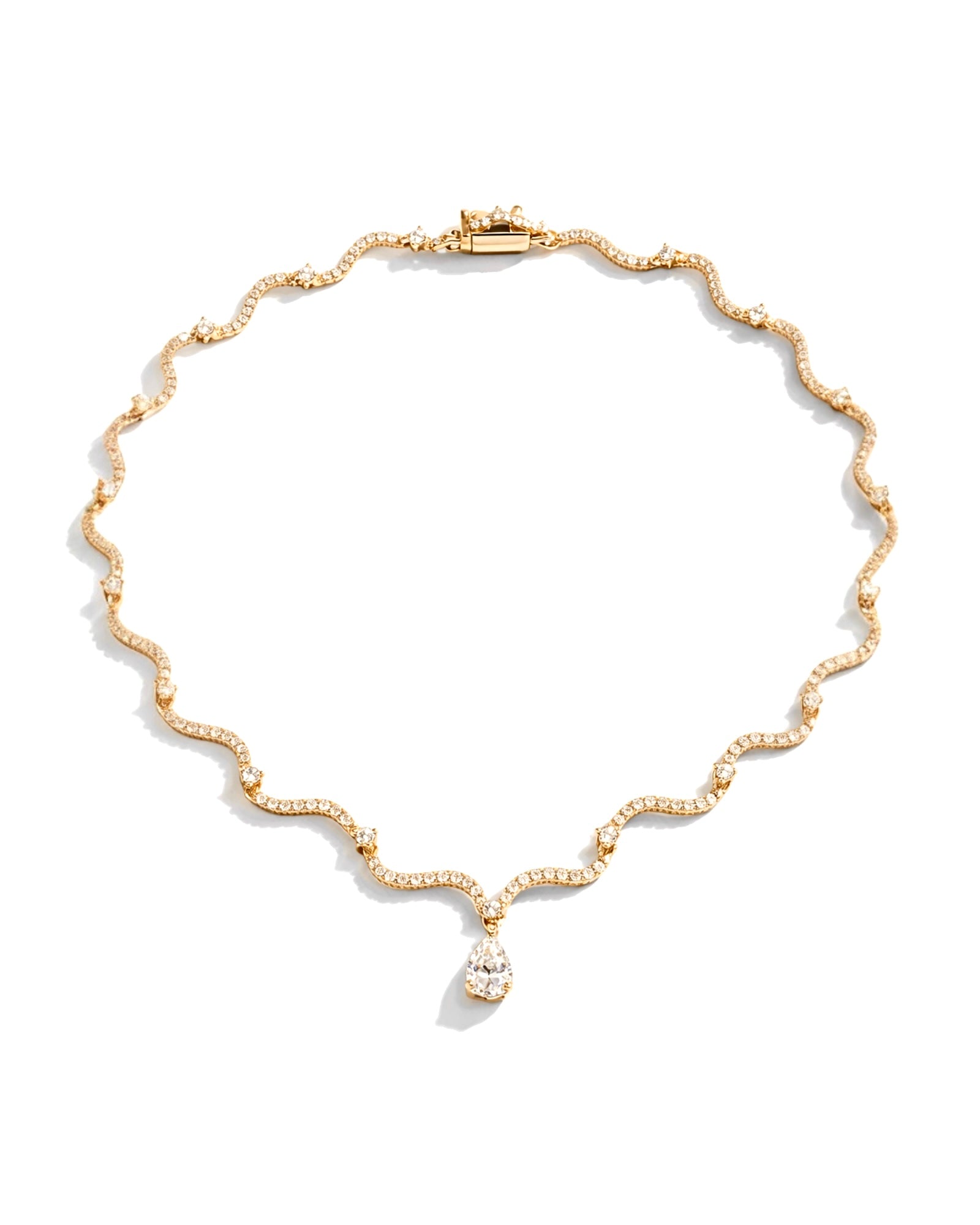 Colar Encanto com Gota em Prata Dourada