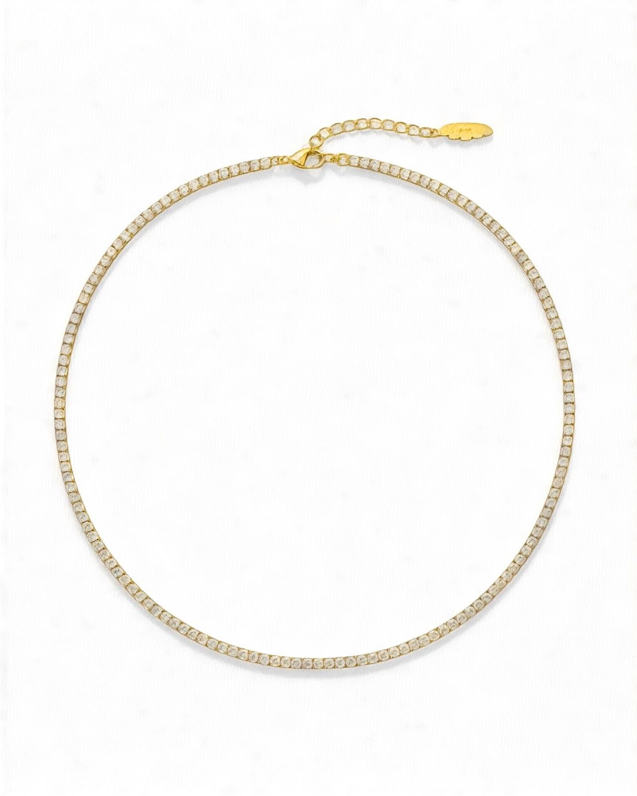Gold-plated silver sparkly necklace