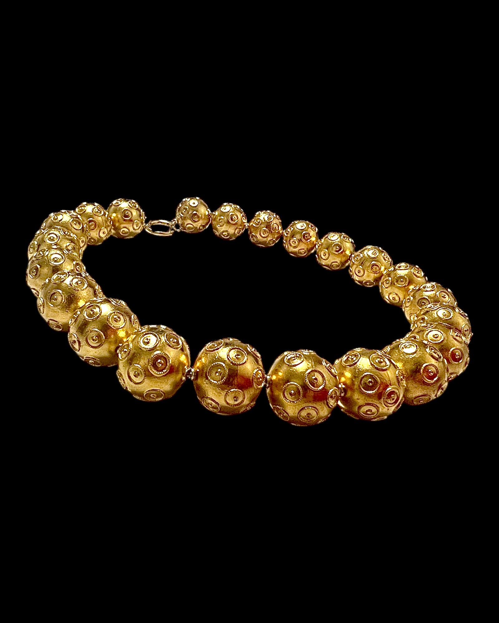 Gold Plated Silver Bead Necklace