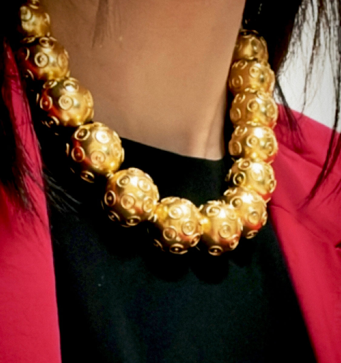 Gold Plated Silver Bead Necklace