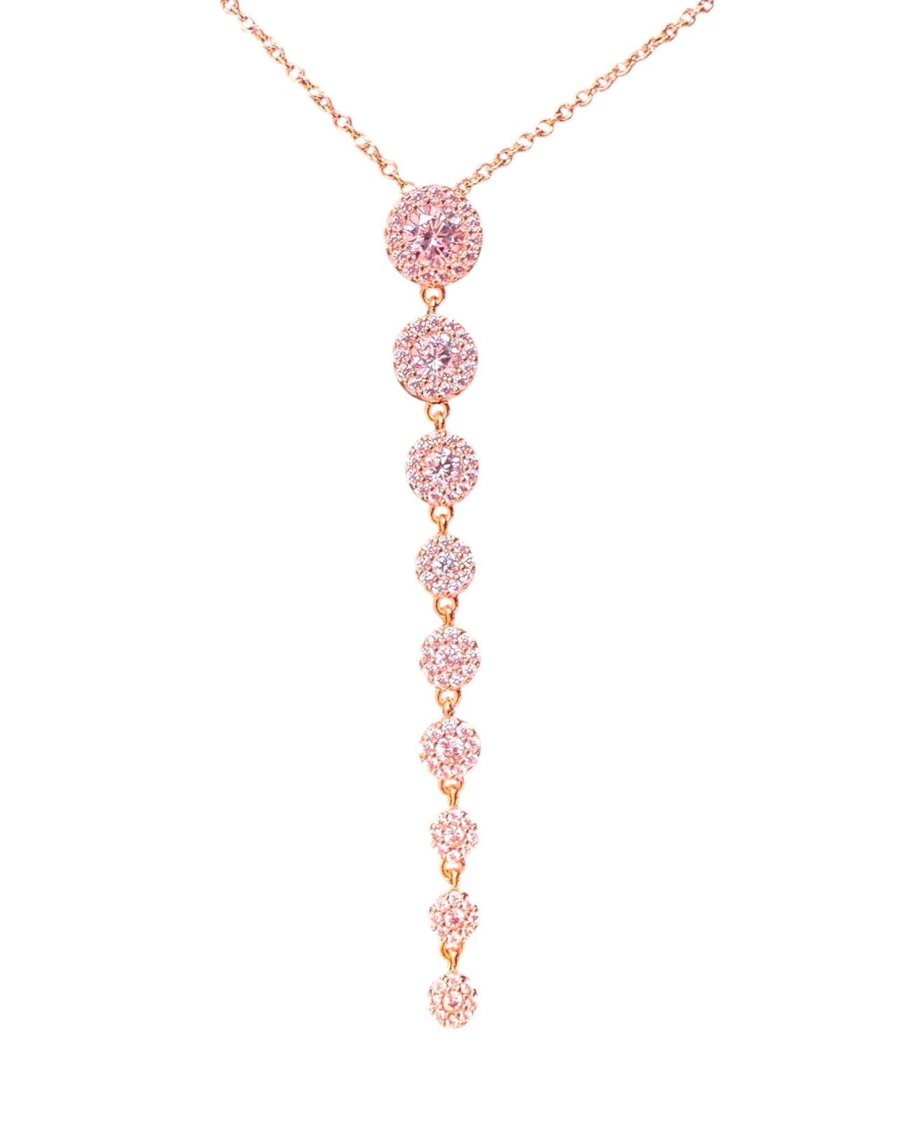 Colar em Prata Rosa com Brilho em Degradê
