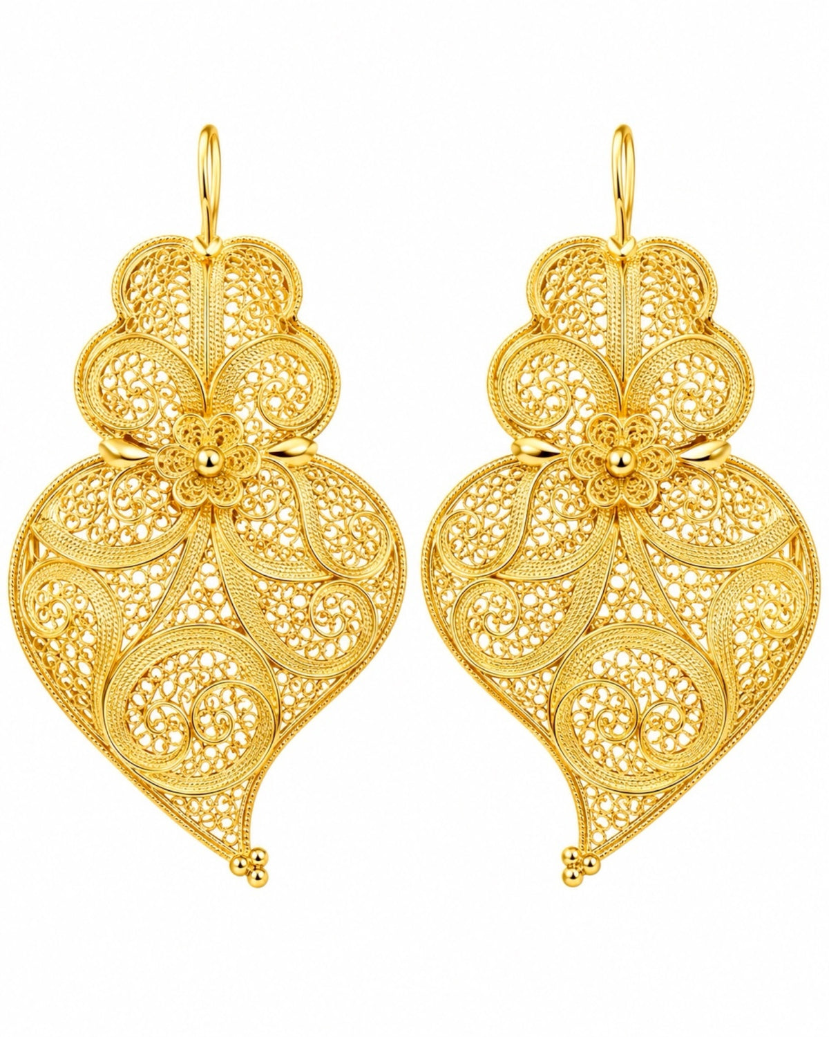 Viana Heart Earrings in Rose Silver