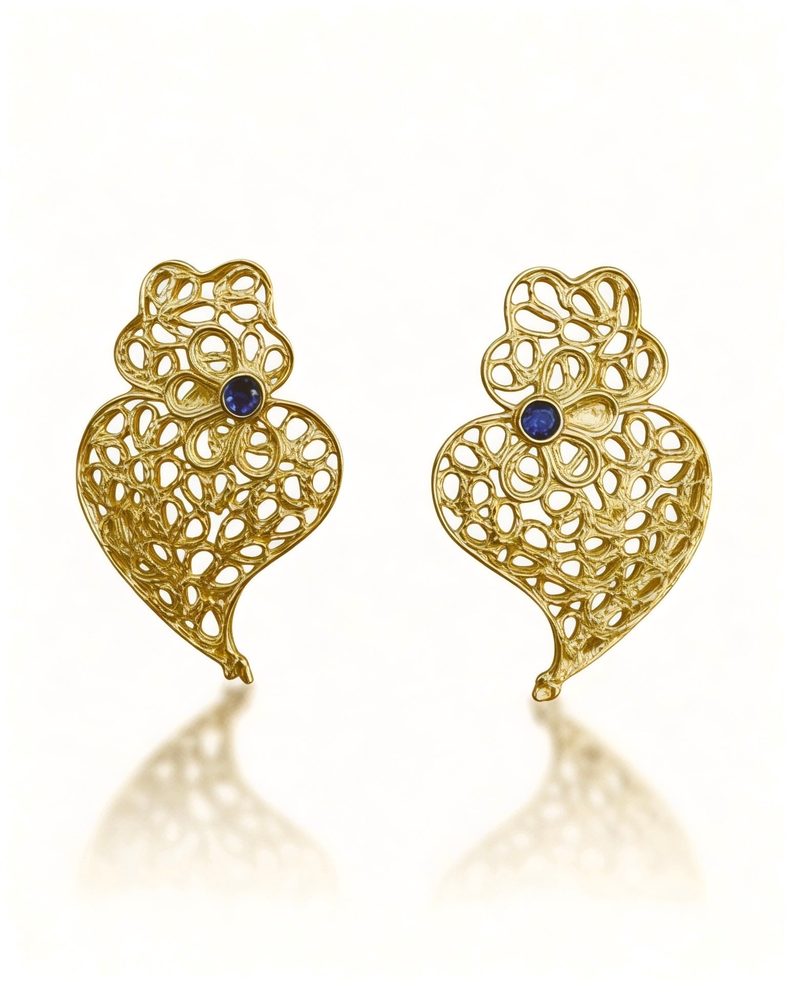Viana Heart Earrings in Gold Plated Silver
