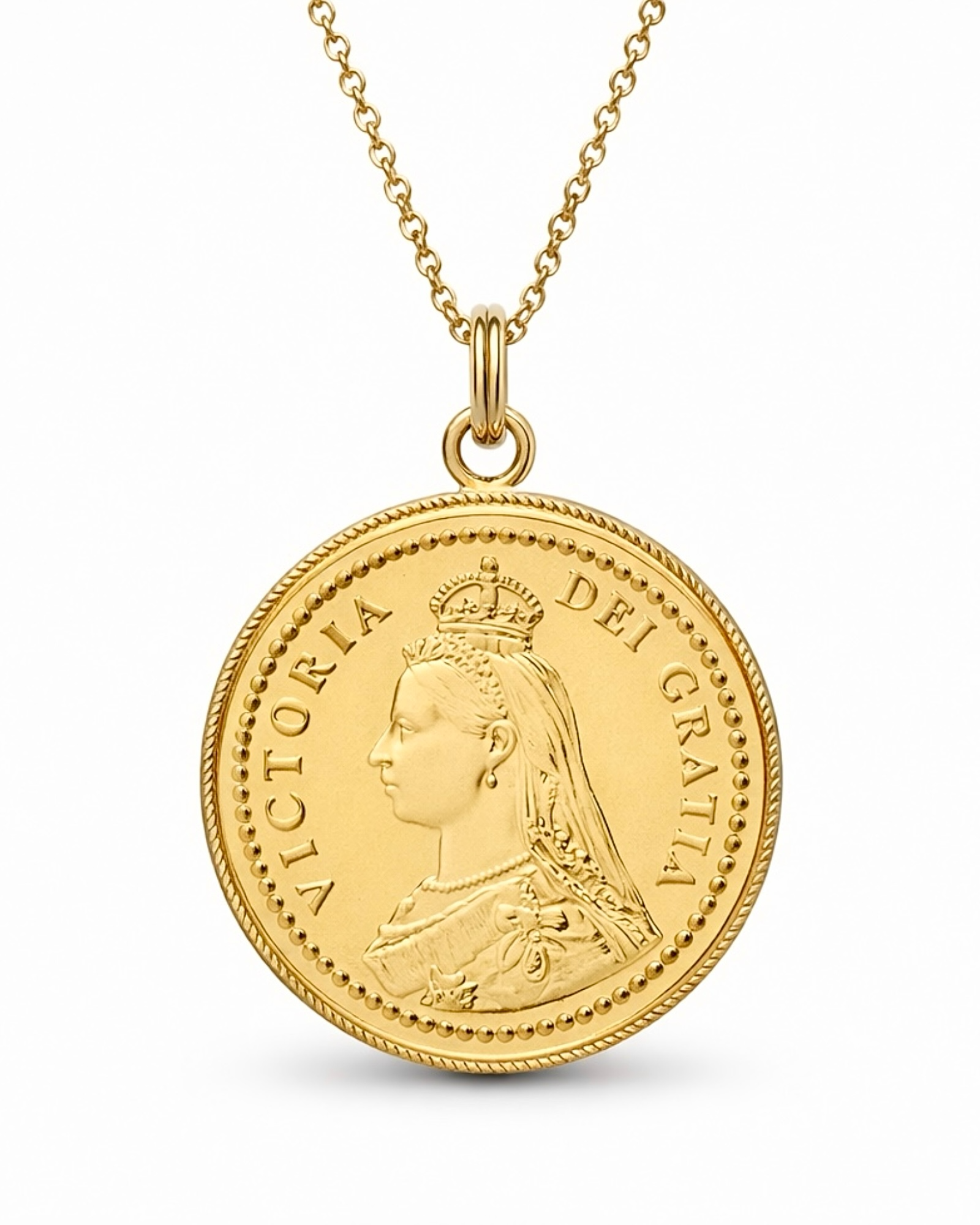 Necklace with Libra image in gold-plated silver.