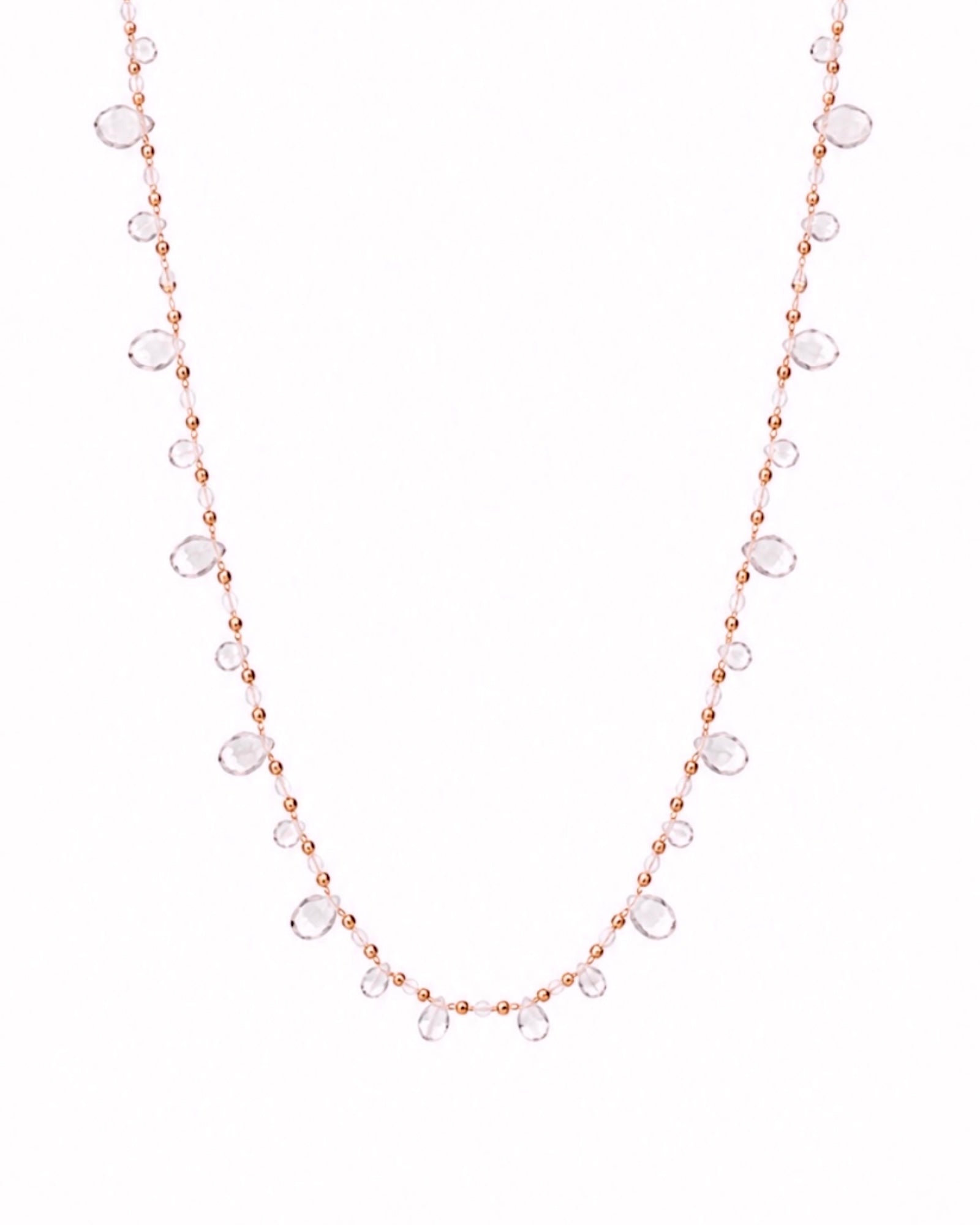 Colar Comprido em Prata Rosa