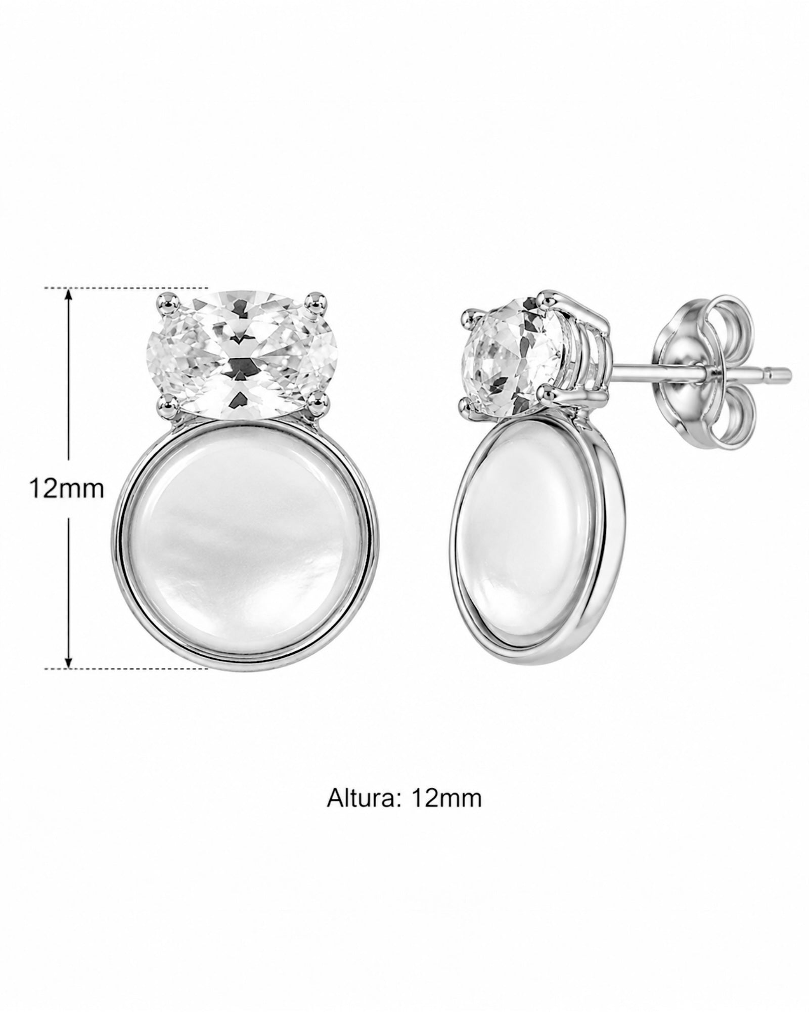 Earrings with Mother-of-Pearl in Gold-Plated Silver