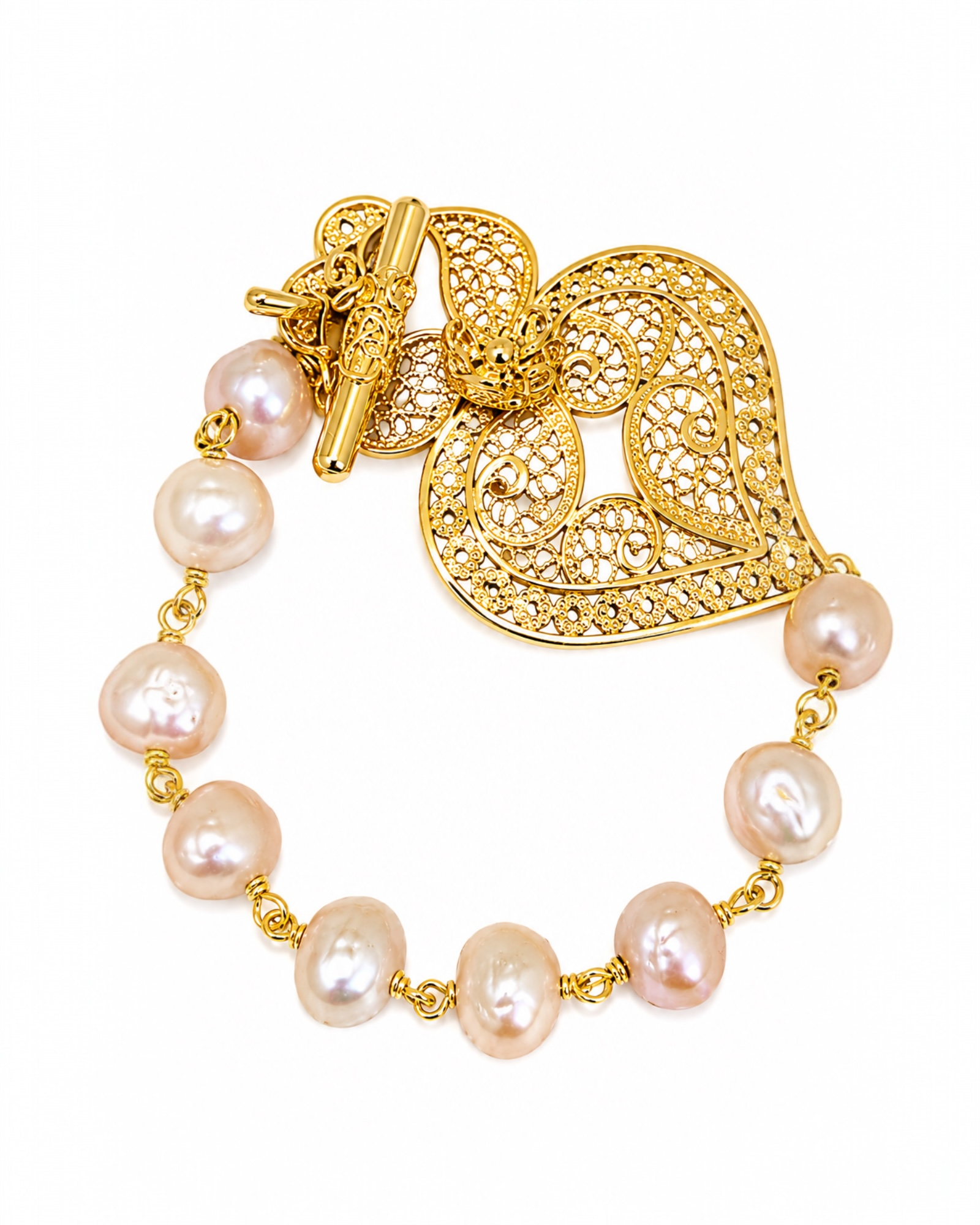 Viana Heart Bracelet in Gold-Plated Silver