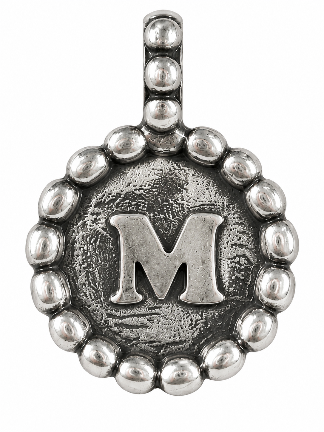 Medalha com Letra M em Prata