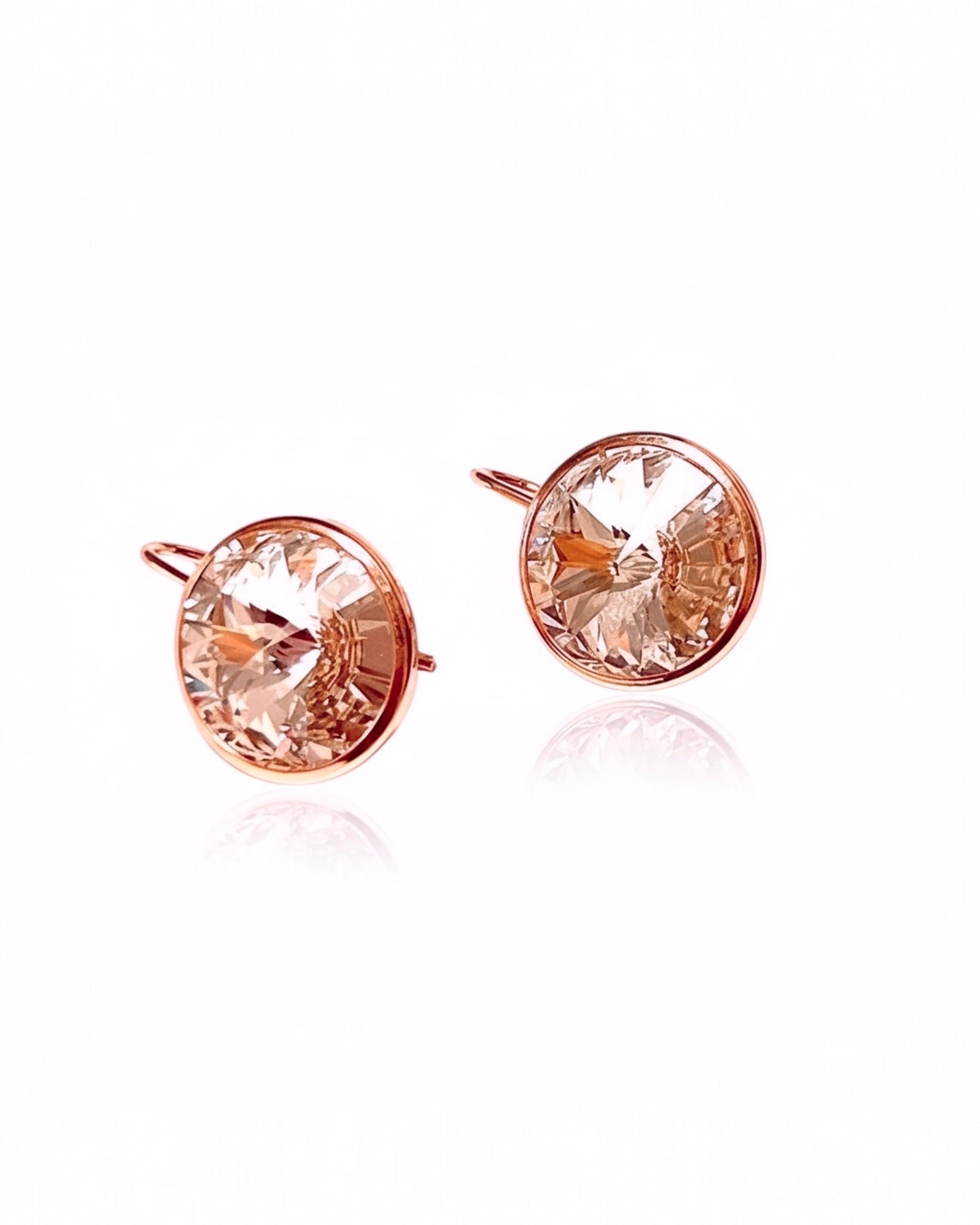 Brincos Redondos em Prata Rosa