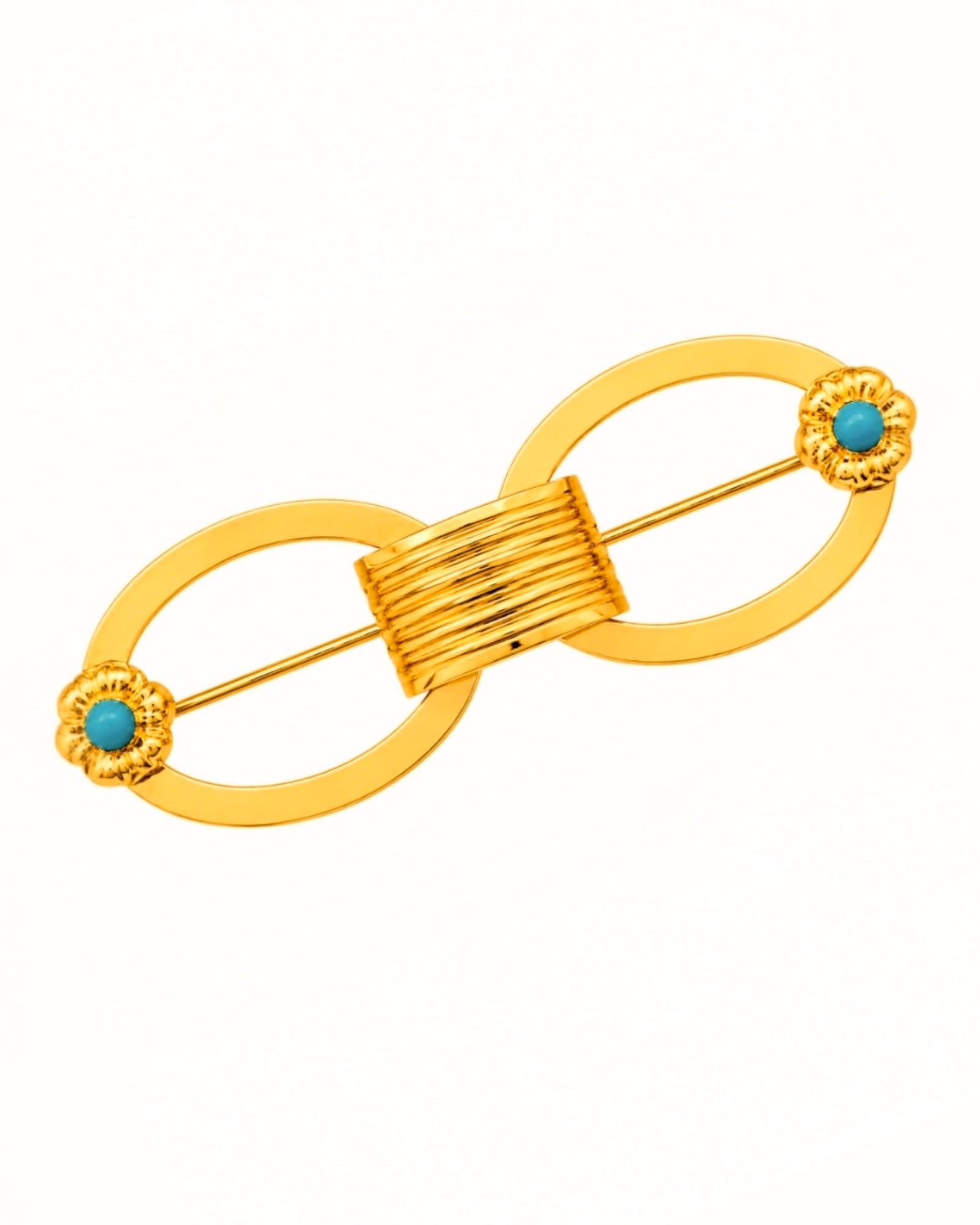 Baroque Flower Pin in Gilded Silver