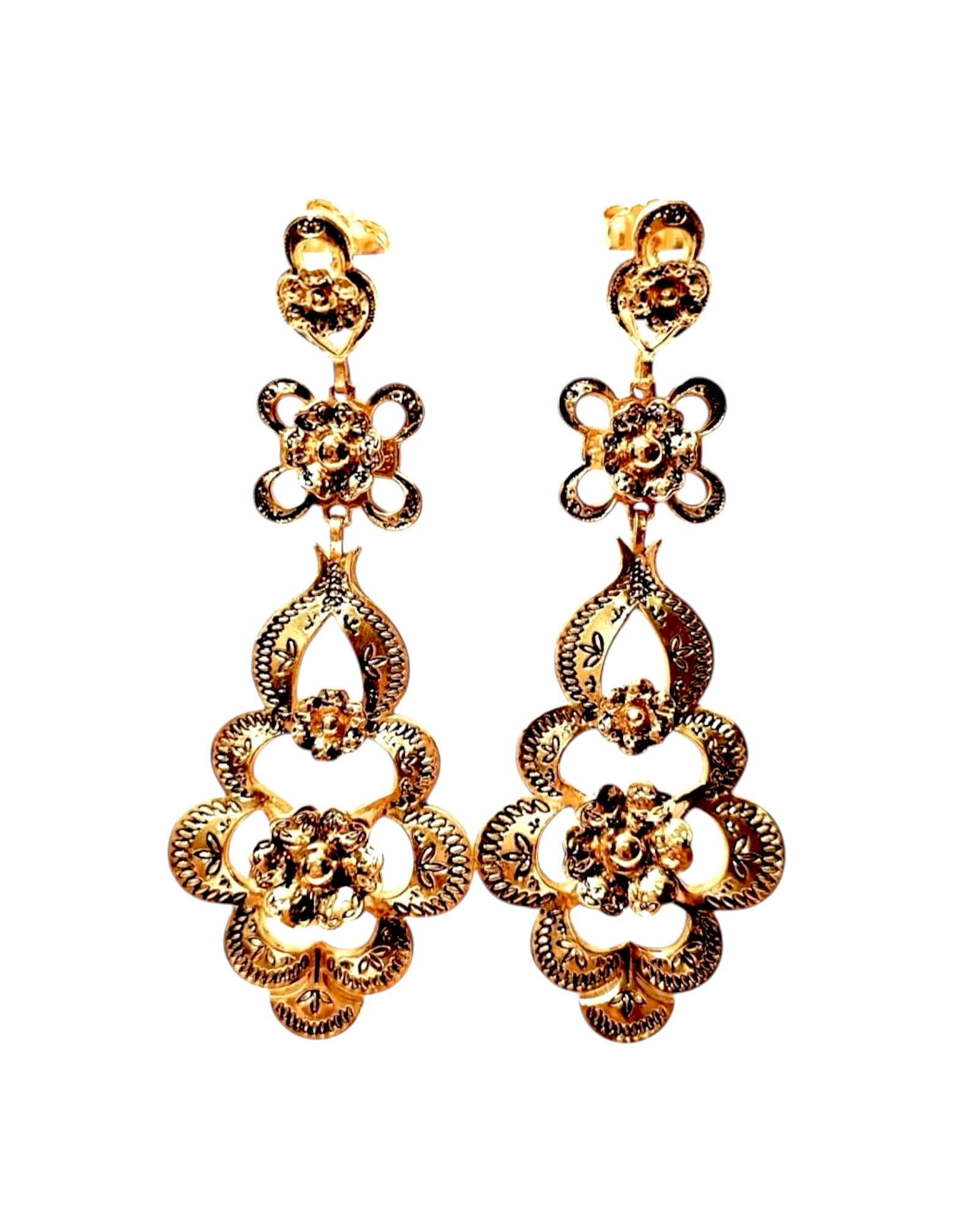 Baroque Earrings in Gold Plated Silver