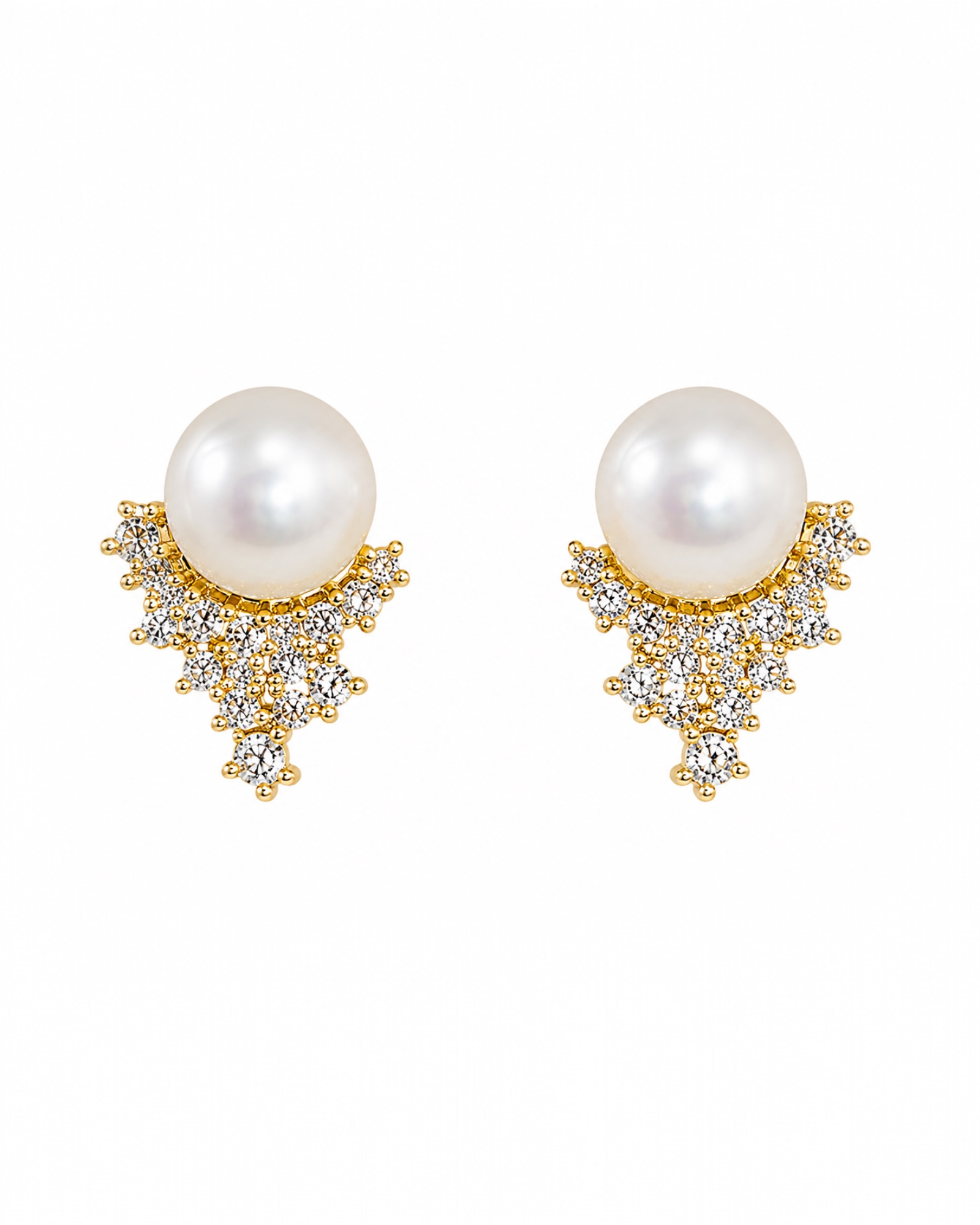 Earrings with Baroque Pearl in Gold-Plated Silver