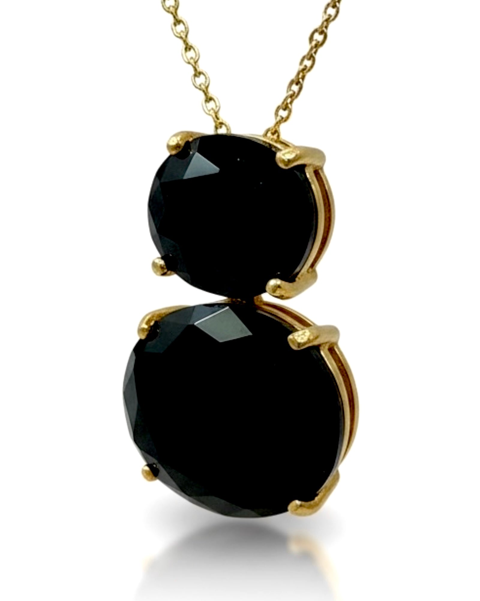Black Necklace in Gold-Plated Silver