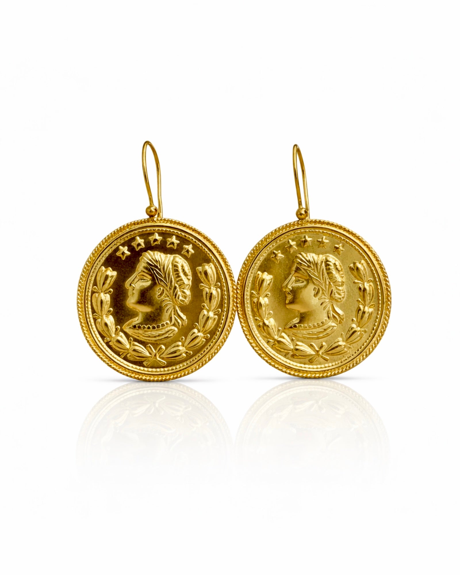 Libra Image Earrings in Gold-Plated Silver