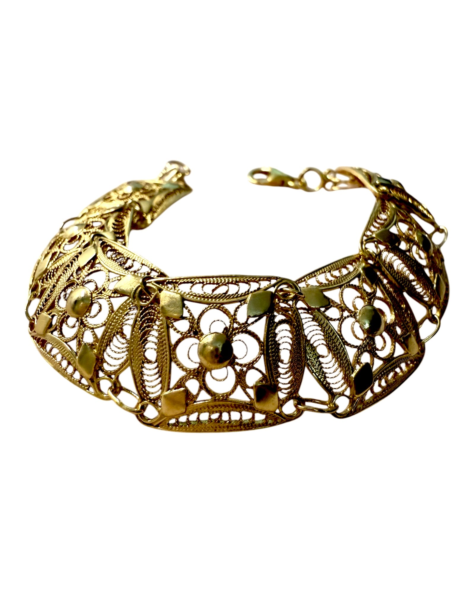 Pulseira Filigrana em Prata Dourada