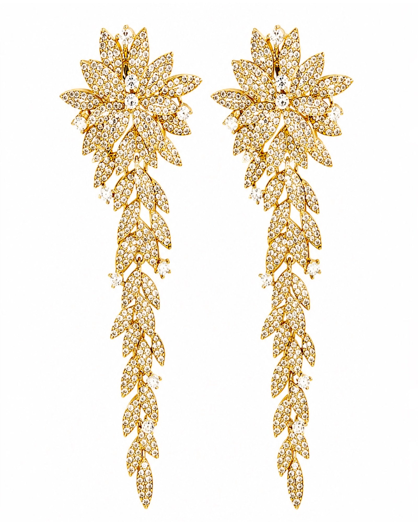 Gold-plated silver flower earrings