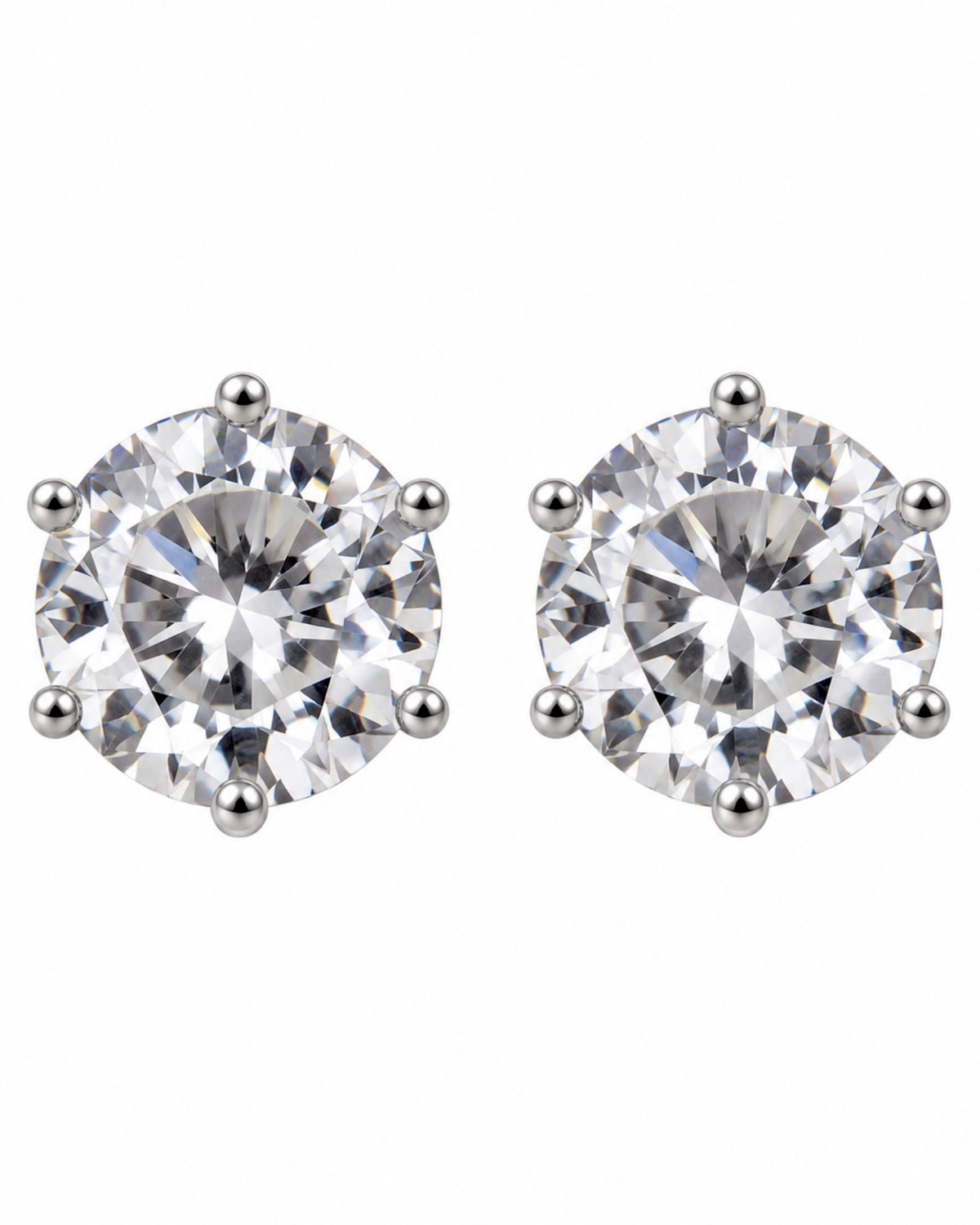 Solitaire Earrings in Gold-Plated Silver