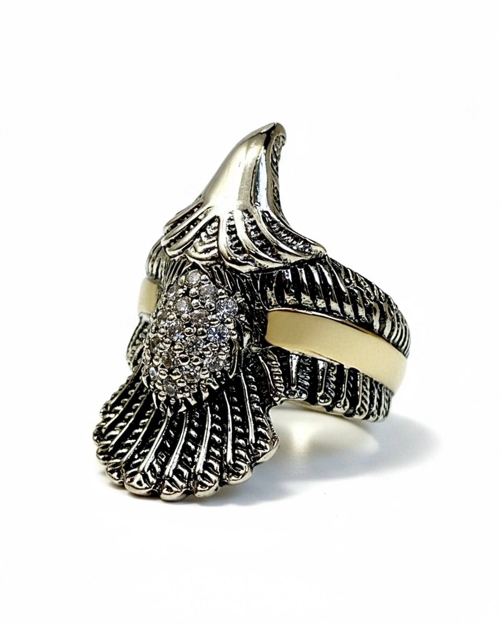 Anel Fenix em Prata e Ouro