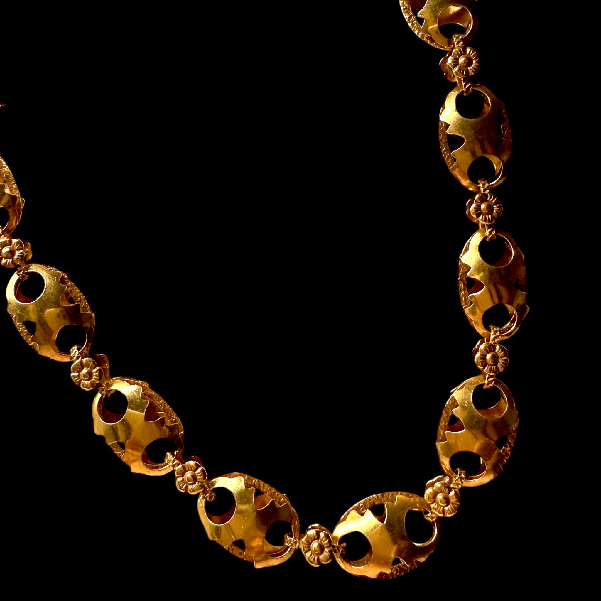 Filigree Chain Necklace in Gold Plated Silver