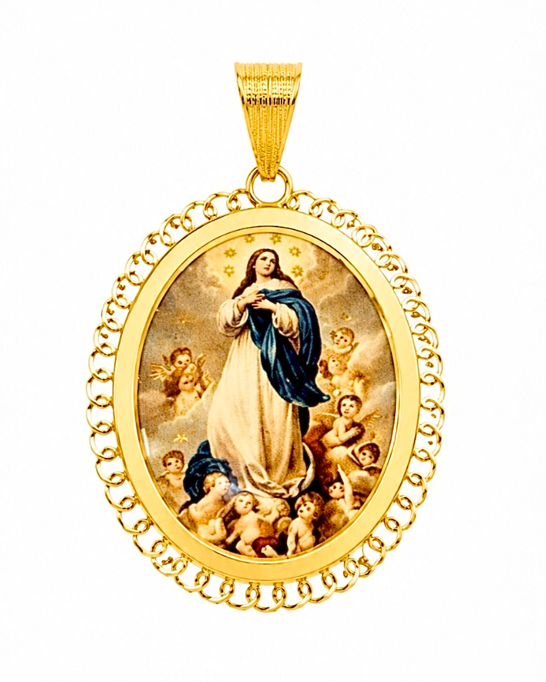 Medalha Nossa Senhora da Conceição em Prata Dourada