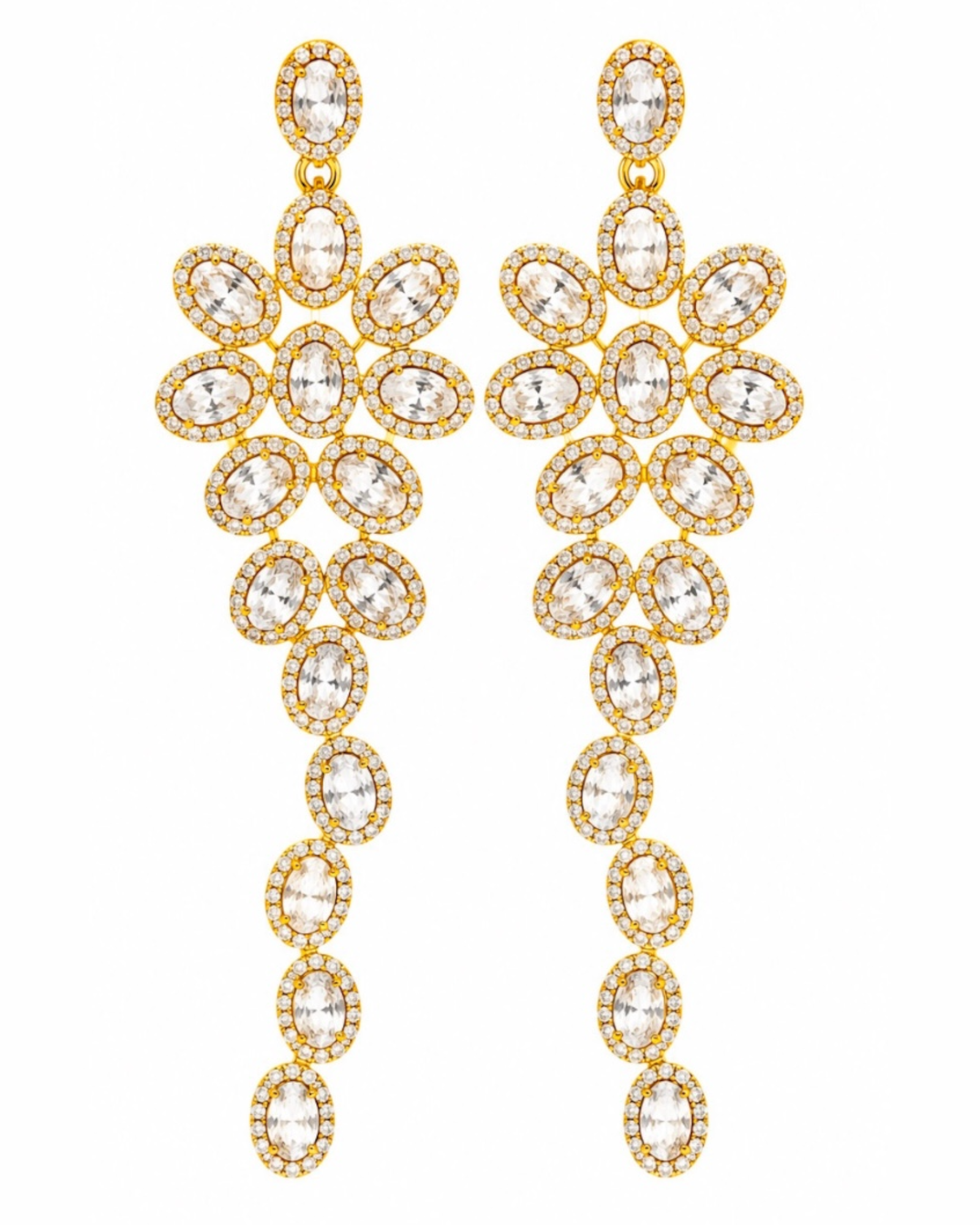 Party Earrings in Gold-Plated Silver
