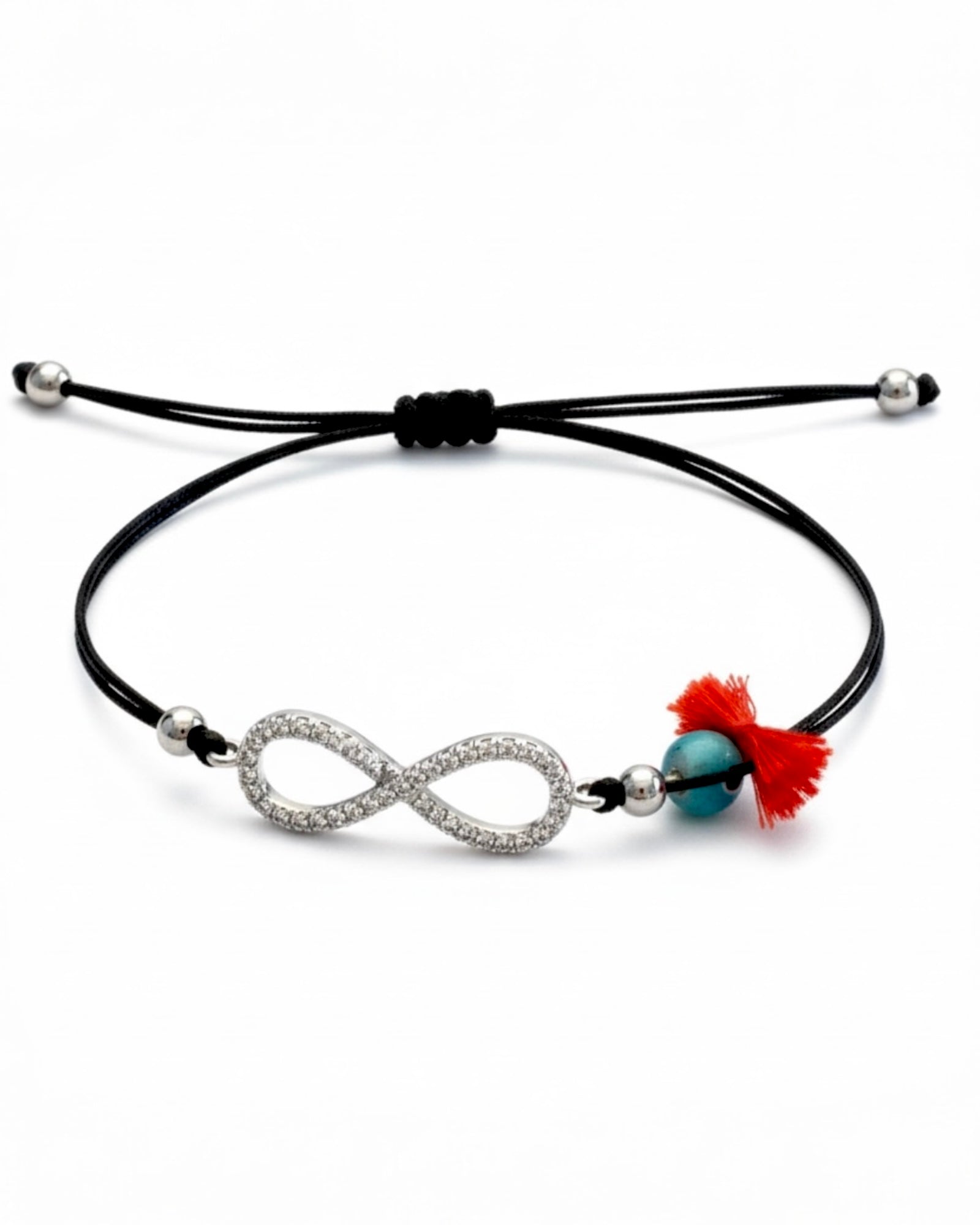 Pulseira Seda Infinito em Prata