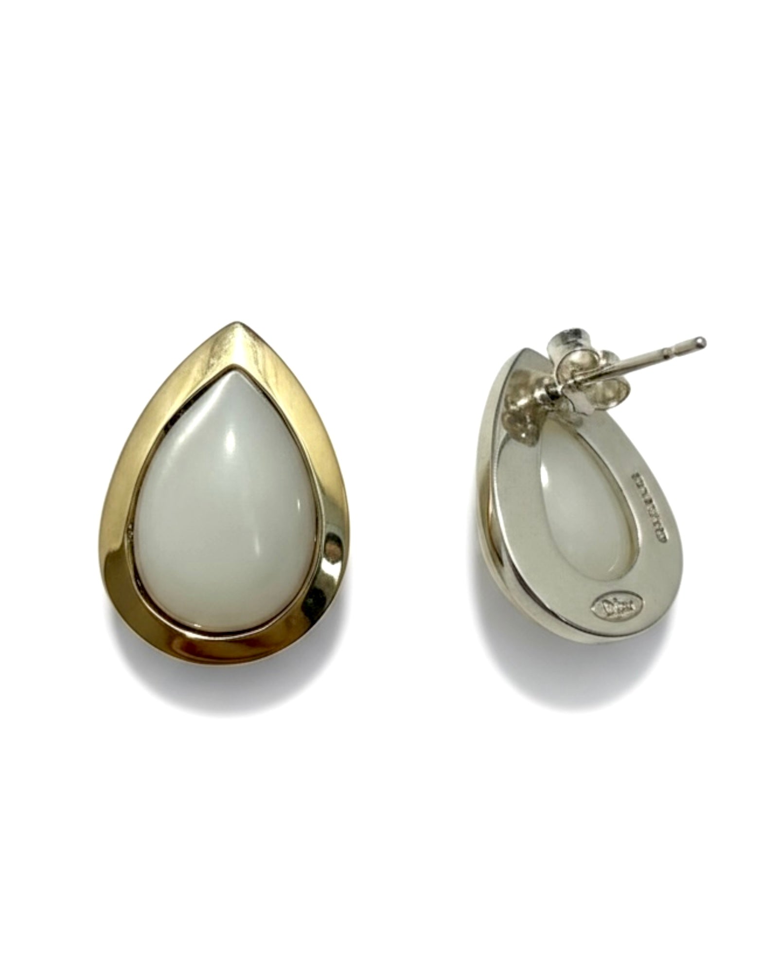 Mother-of-Pearl Drop Earrings in Silver and Gold