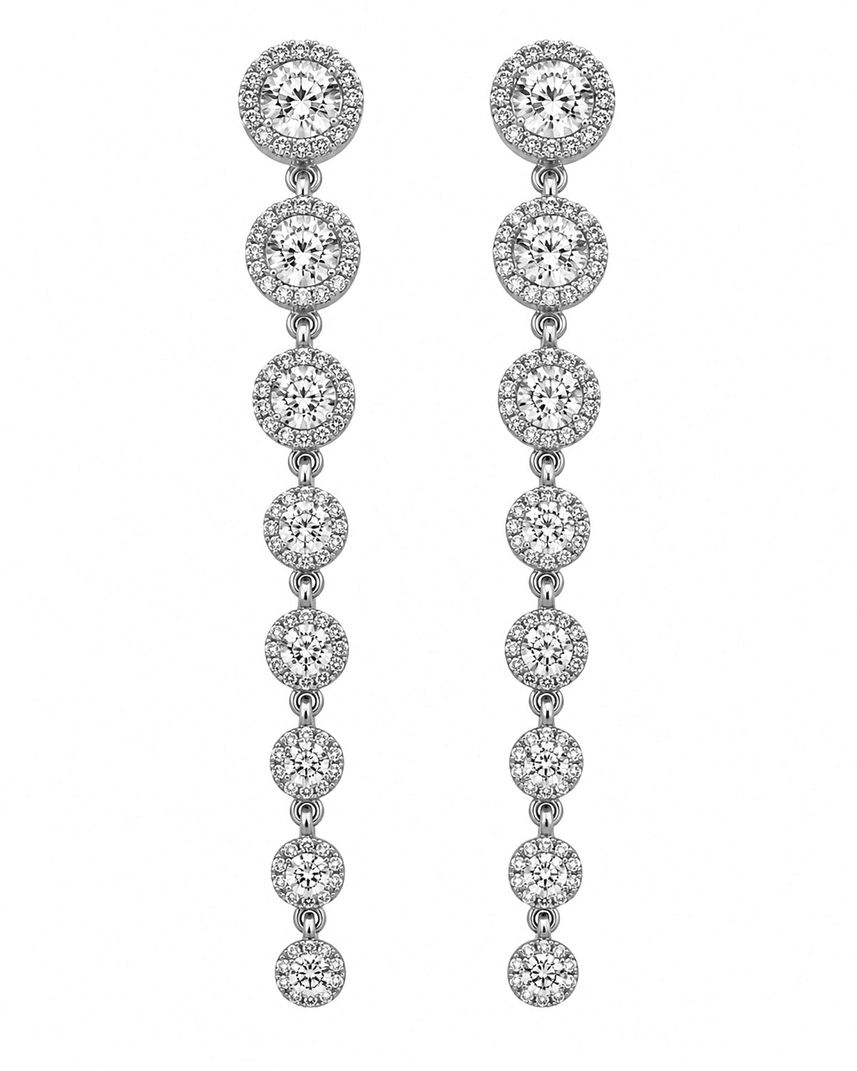 Silver earrings with a gradient shine.