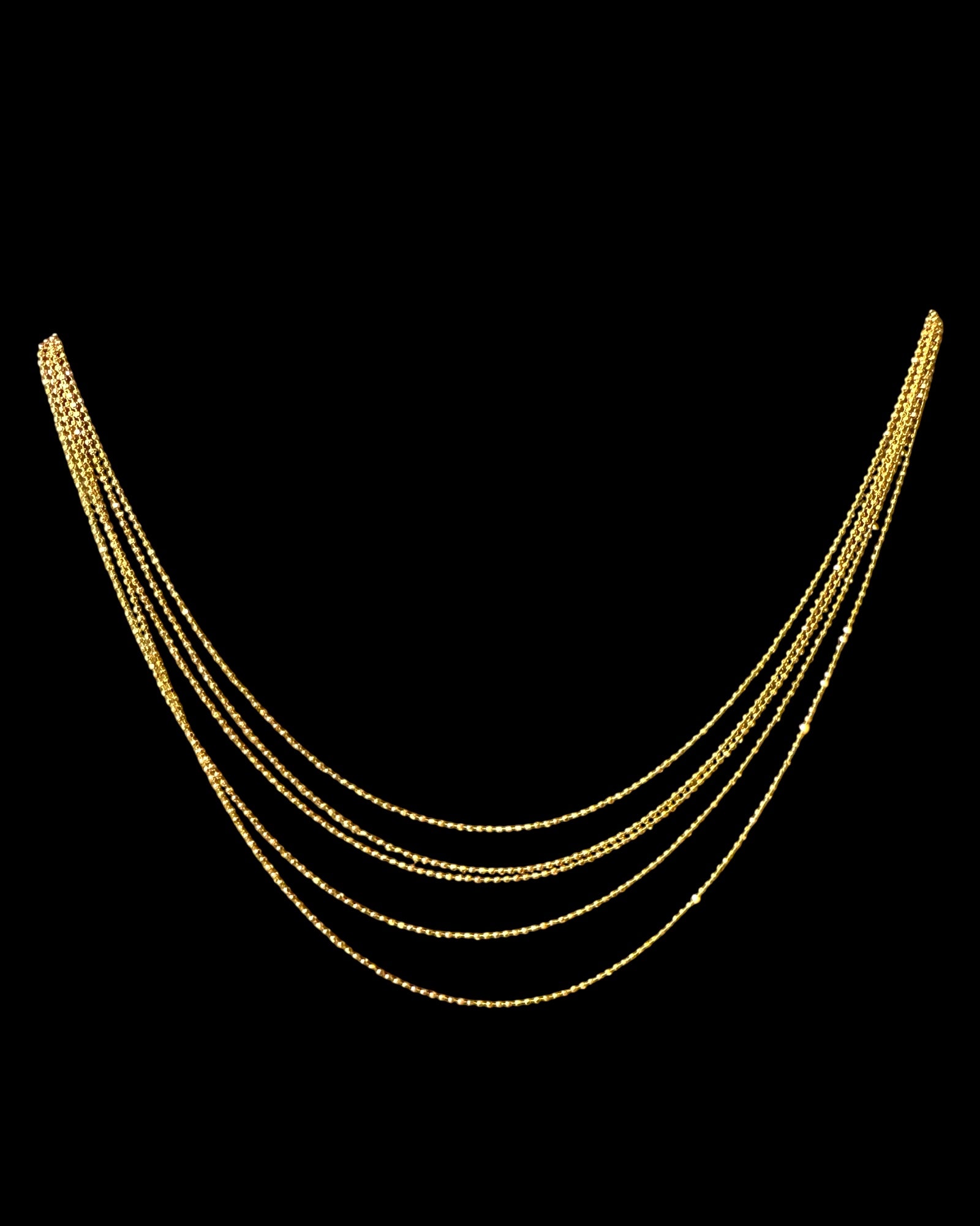 Gradient Necklace with Sphere Mesh in Gold Silver