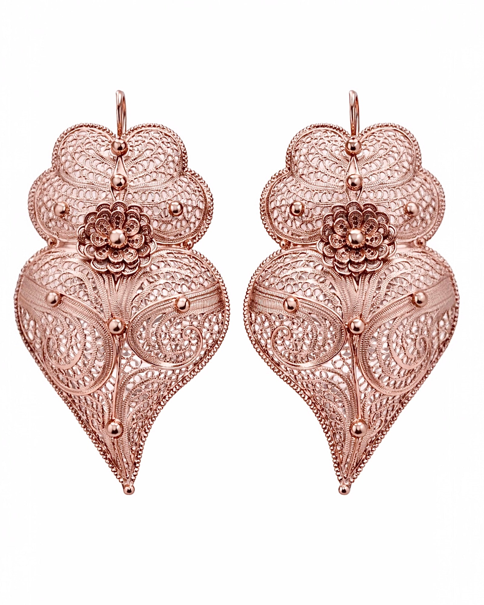 Viana Rose Gold Heart Earrings