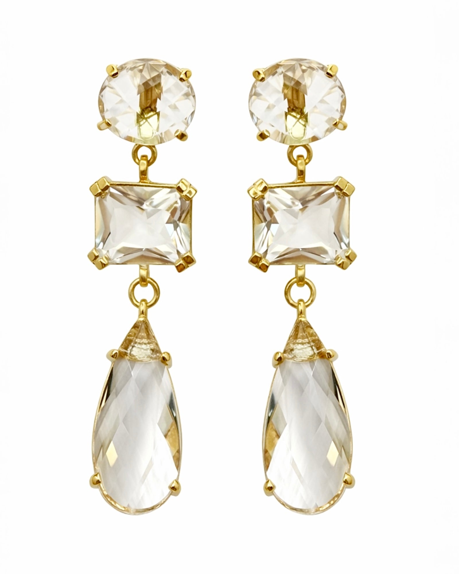Bridal/Party Drop Earrings in Gold-Plated Silver