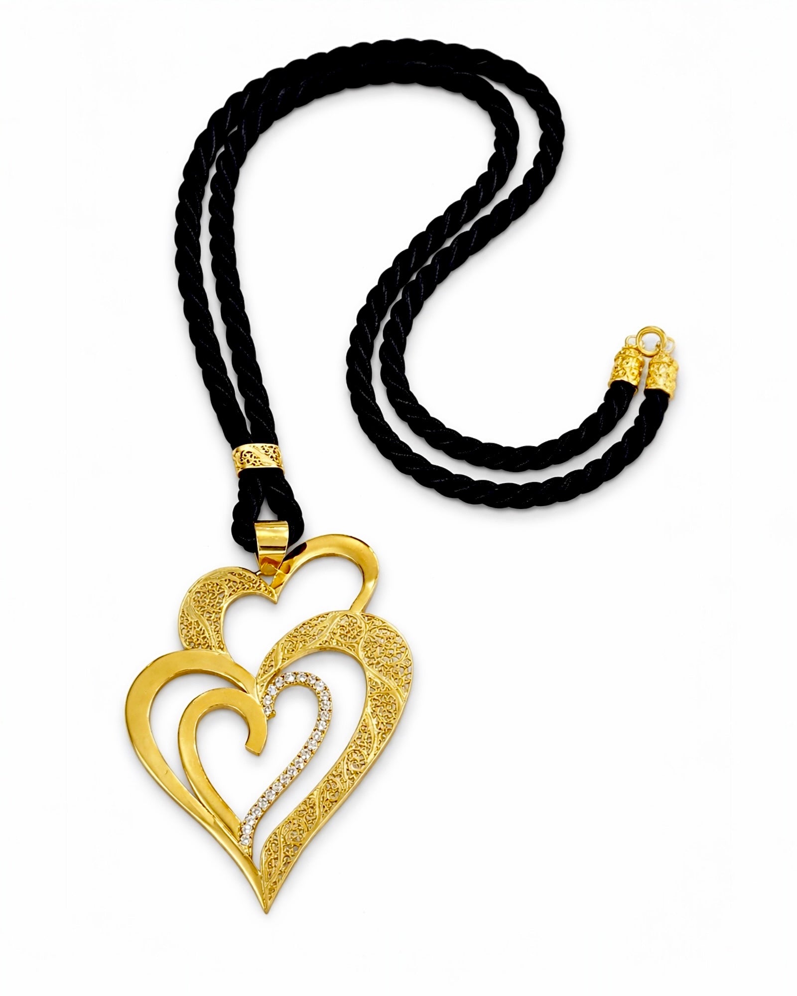 Viana Heart Necklace is Love with Blue Enamel