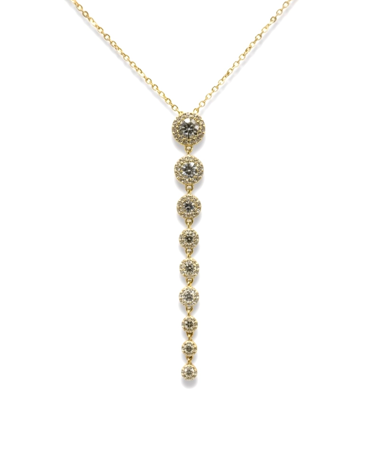 Rose gold silver necklace with gradient glitter.