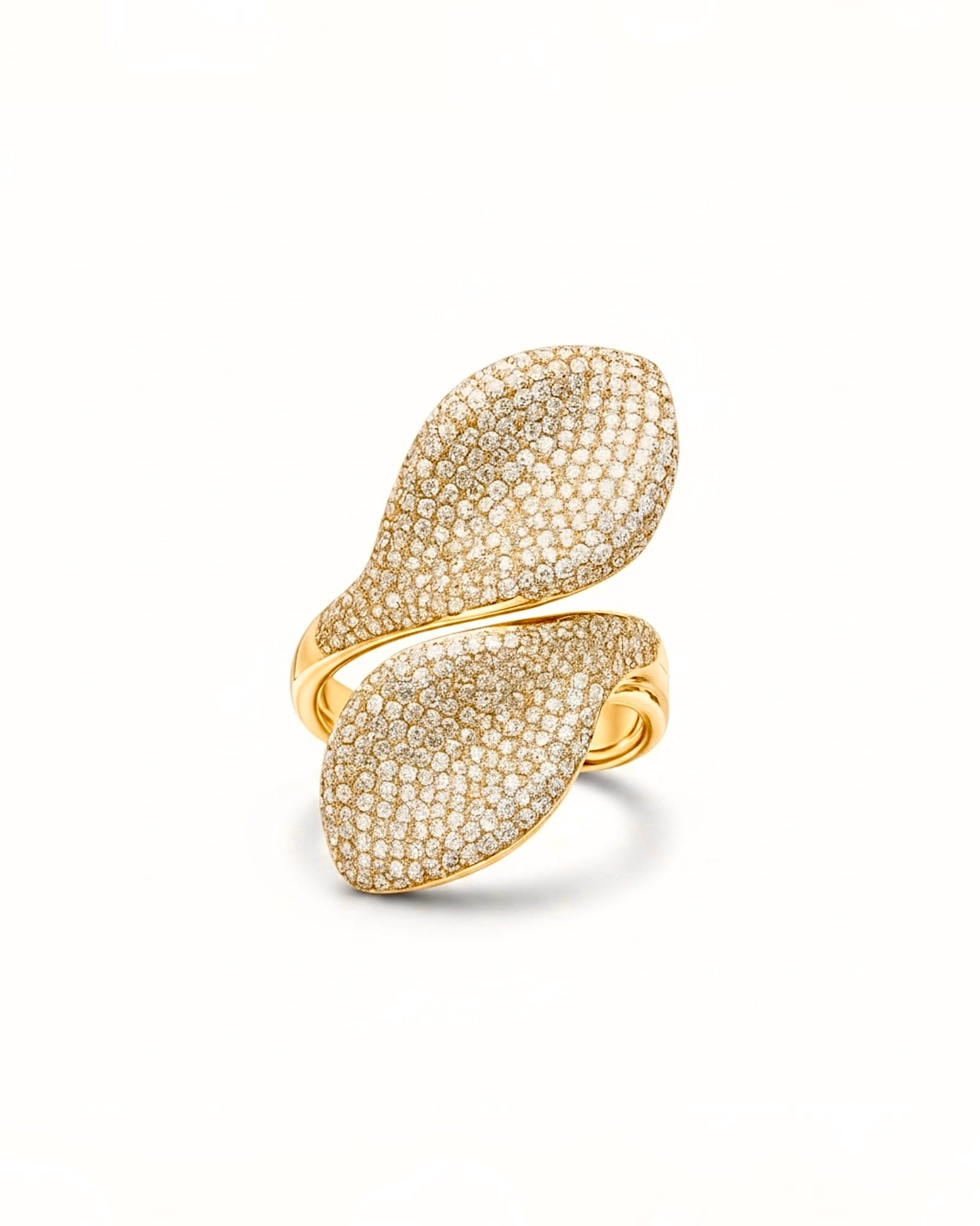 Two-Petal Ring in Gold-Plated Silver