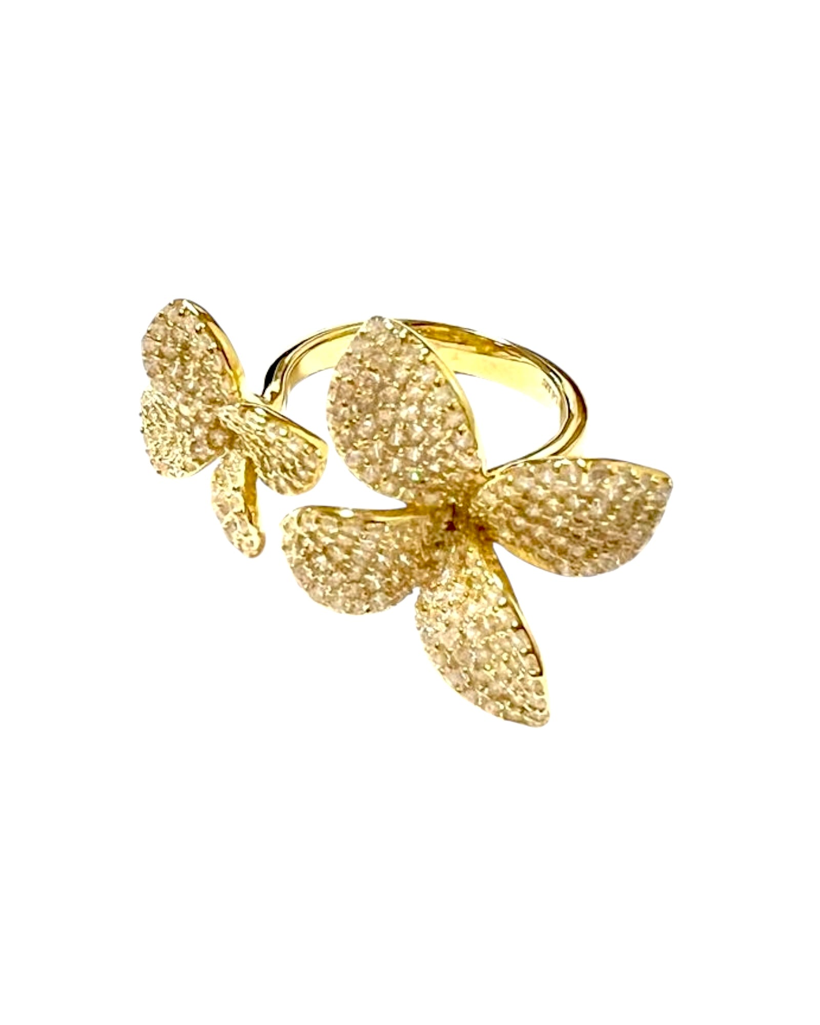 Gold Plated Silver Petals Ring