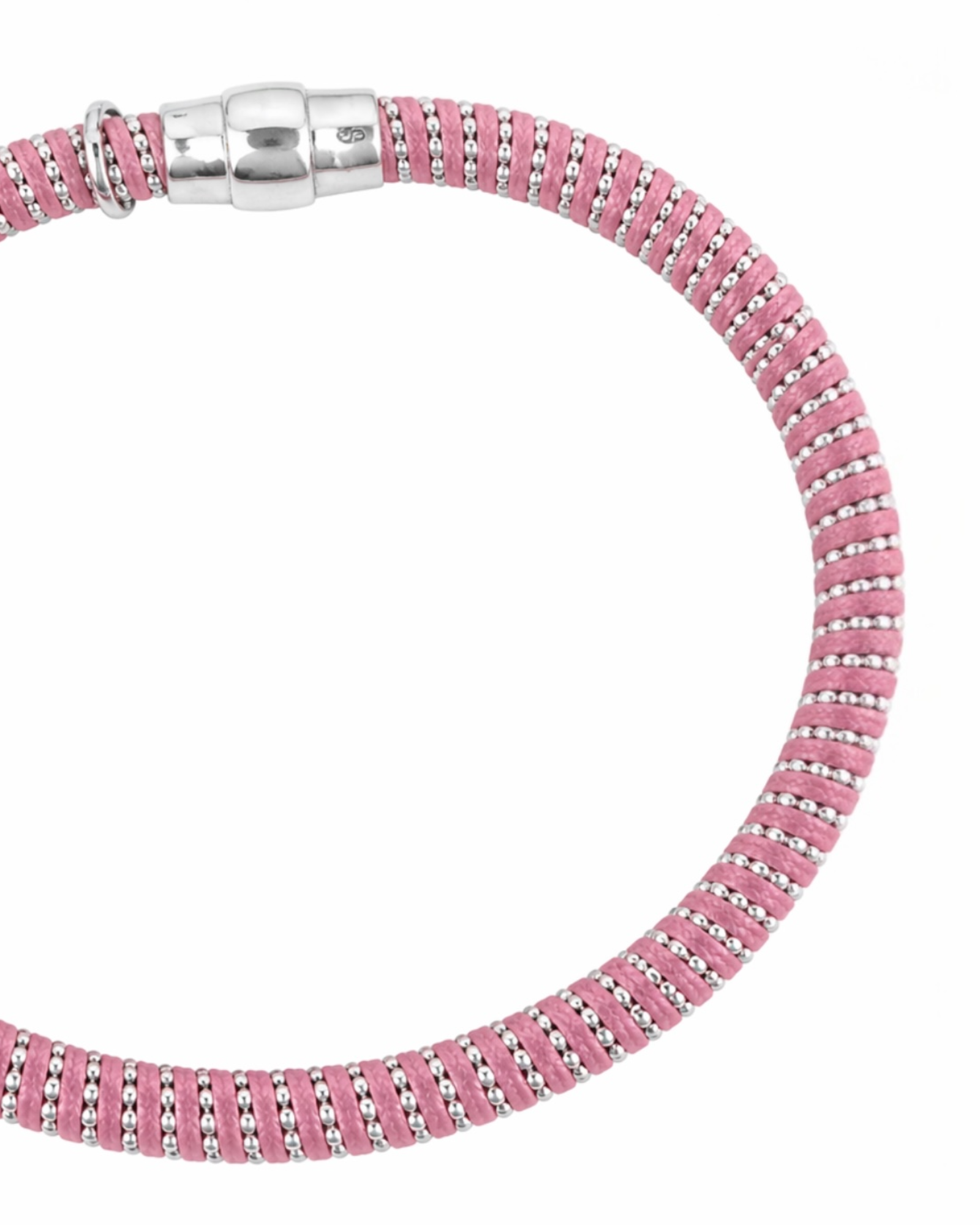 Pulseira Íman com Cor Rosa em Prata