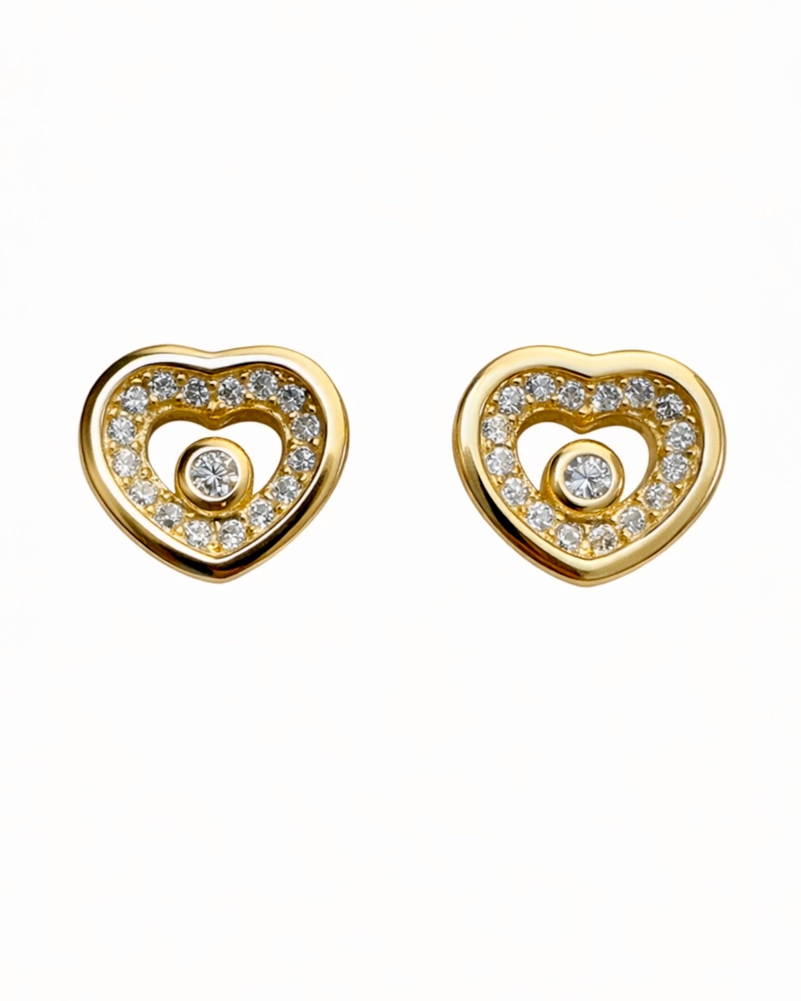 Heart Earrings in Gold-Plated Silver