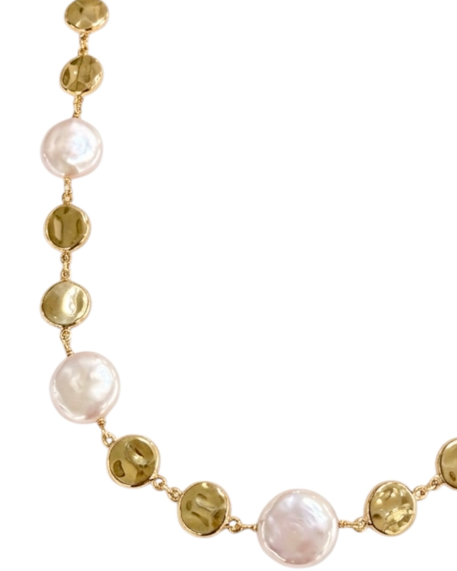 Colar com Pérolas e Prata Dourada