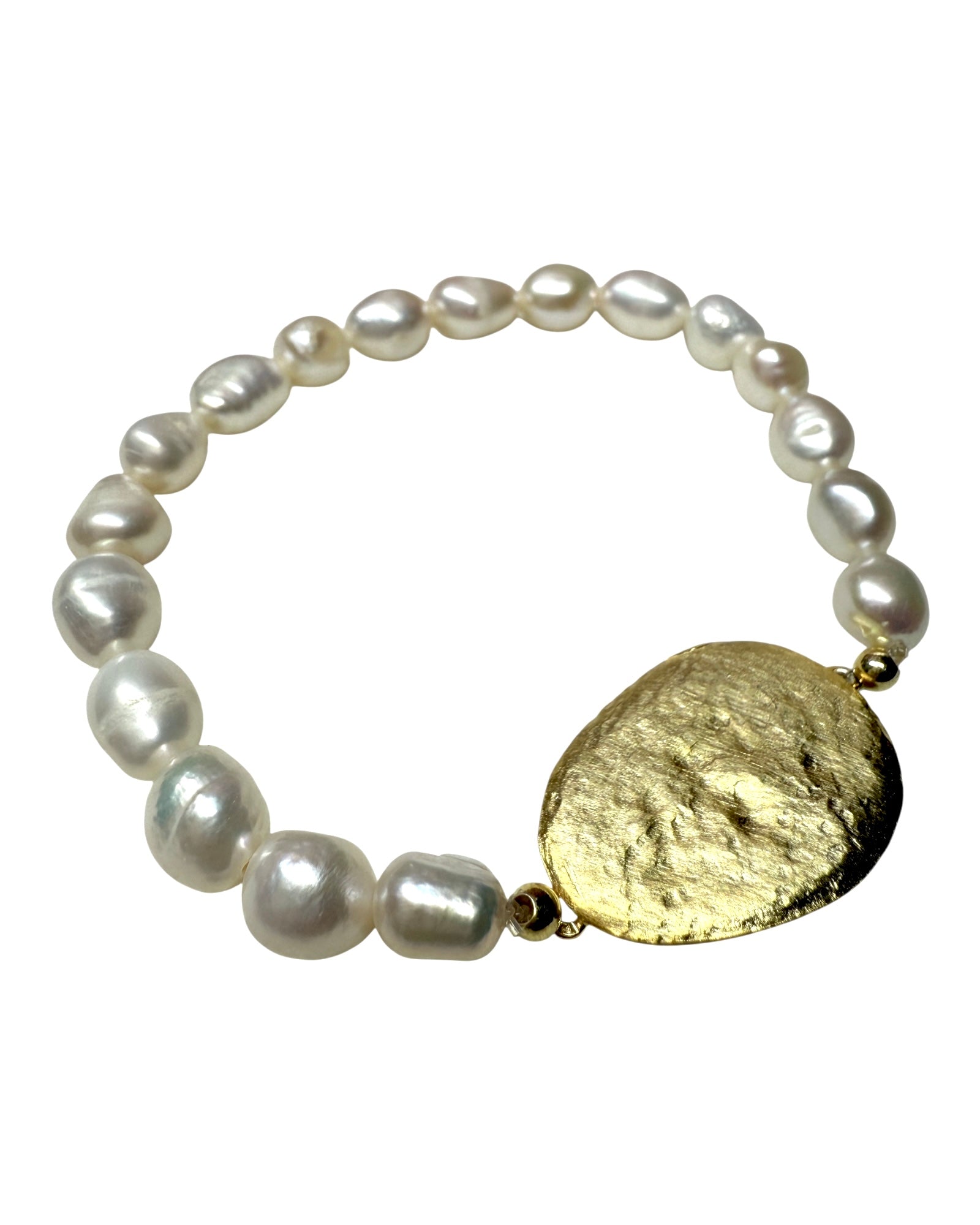 Pulseira Pérolas e Prata Dourada