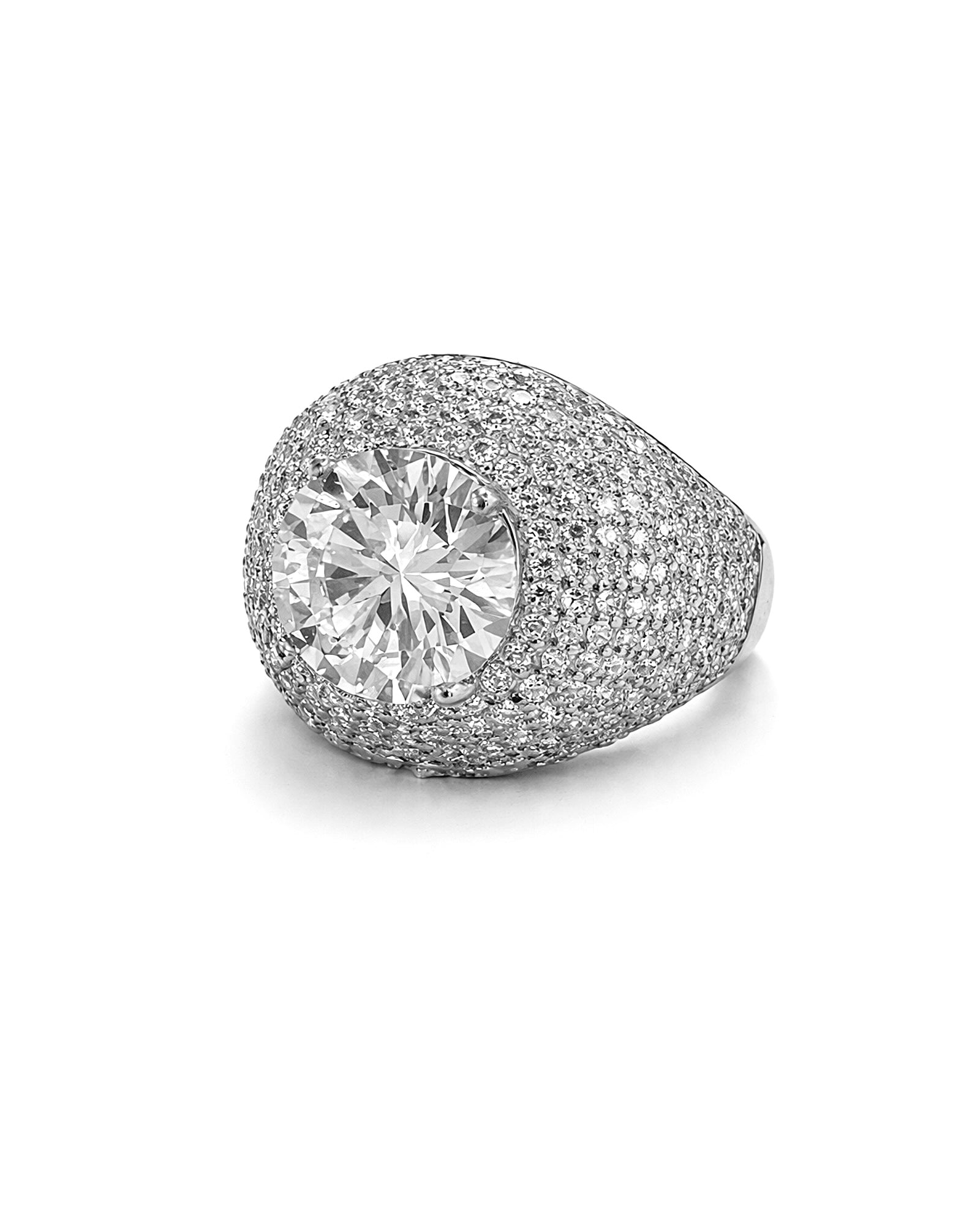 Anel Solitário em Prata