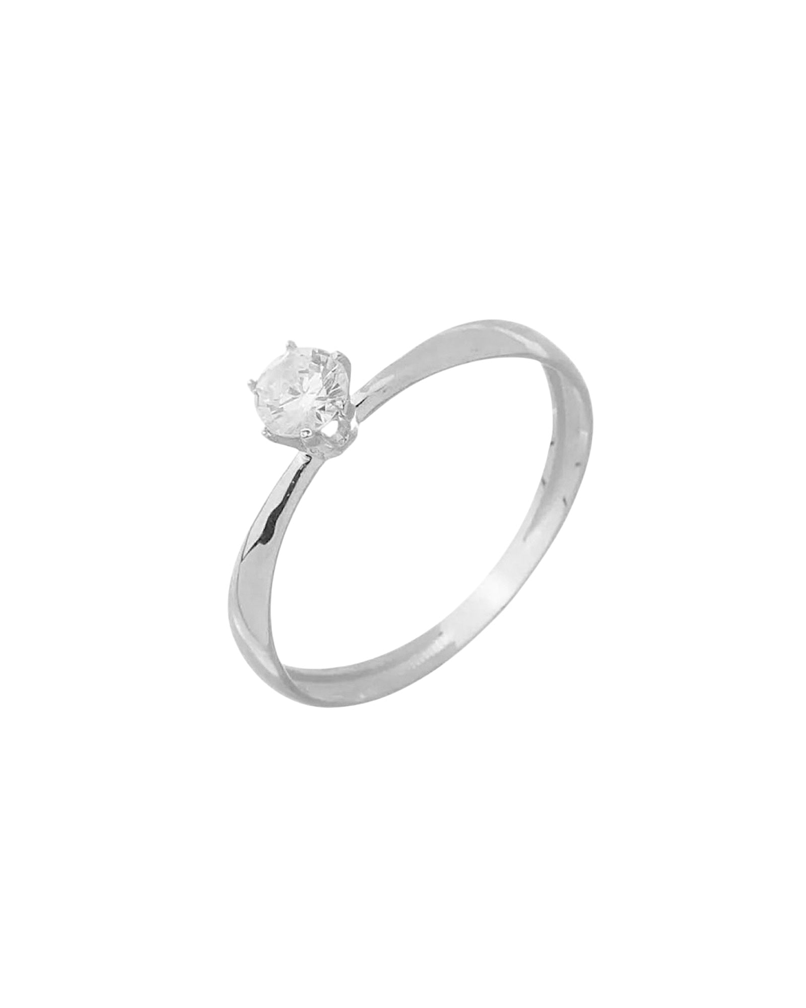 Silver Solitaire Ring