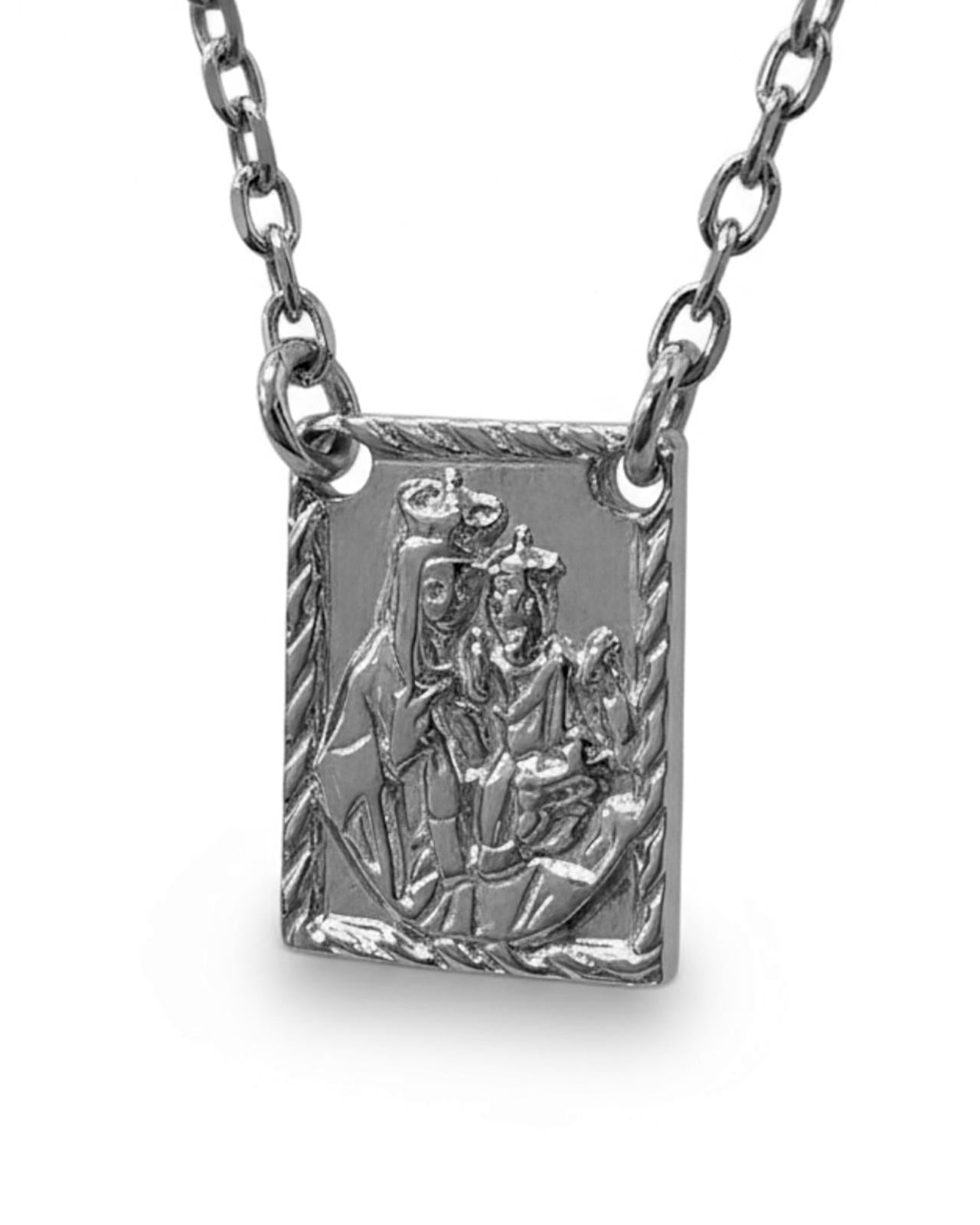 L- Escapulário Homem Malha Tradicional em Prata