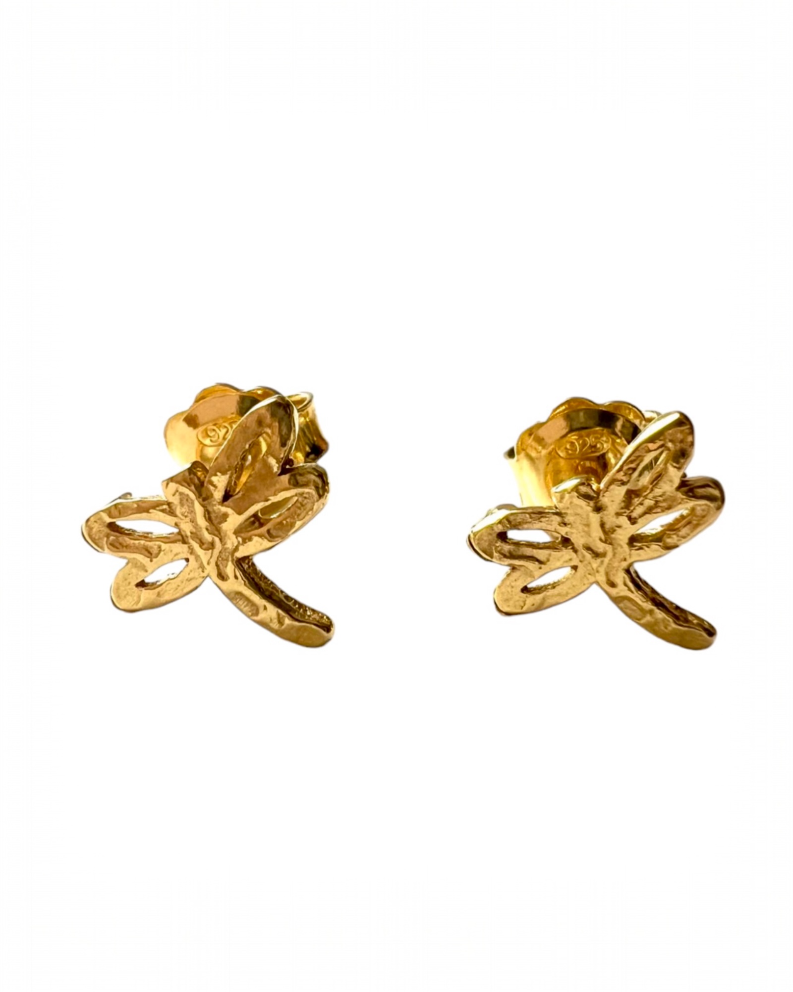 Dragonfly Earrings in Gold-Plated Silver
