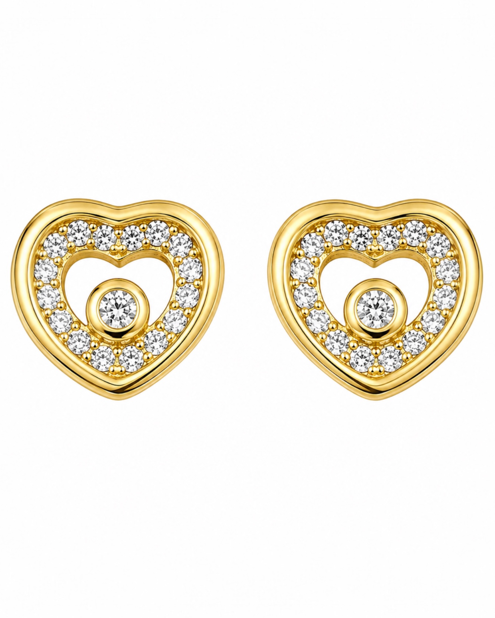 Heart Earrings in Gold-Plated Silver