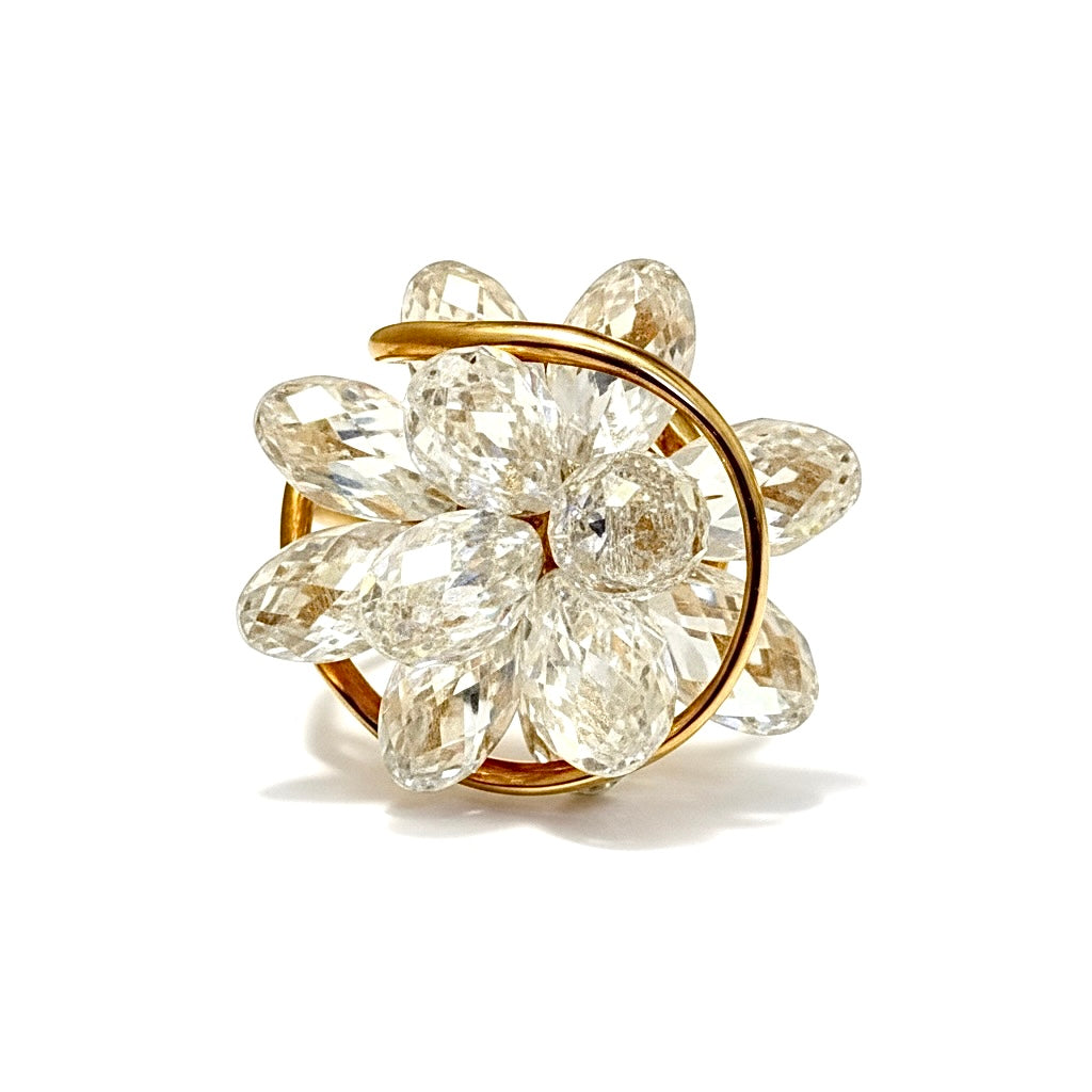 Colorful Glitter Ring in Gold-Plated Silver