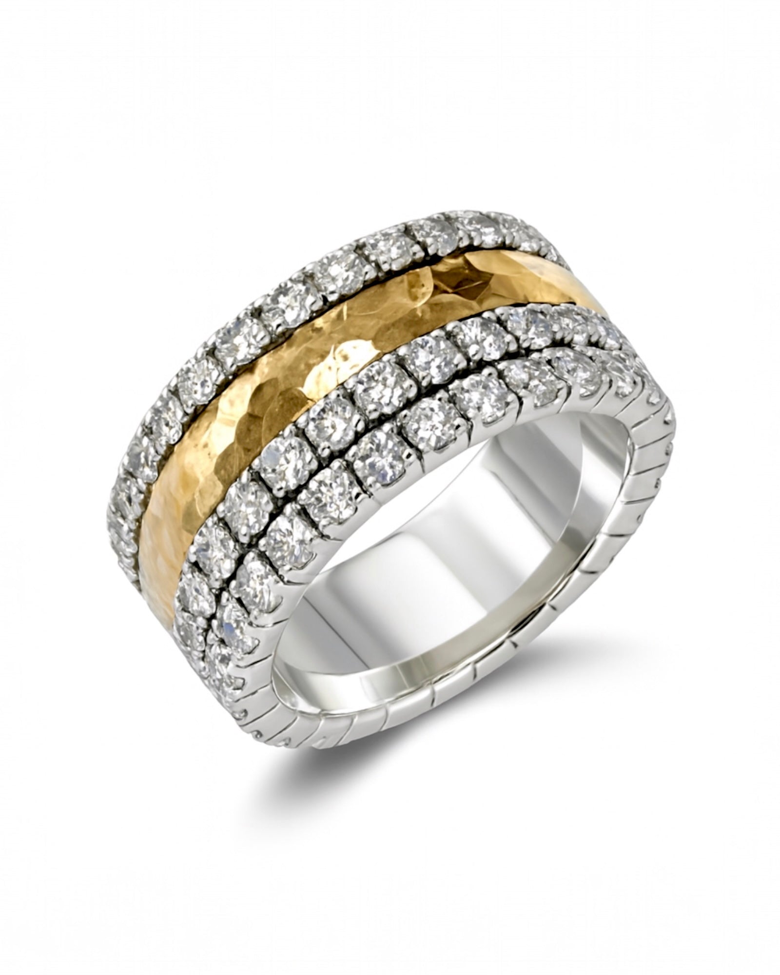 Anti-Stress Ring with Sparkles in Silver and Gold