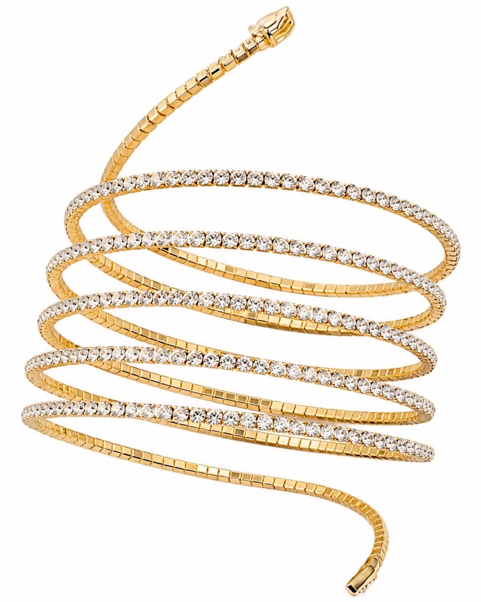 Bracelet / Slave Bracelet with Sparkles in Silver and Gold Plated Silver