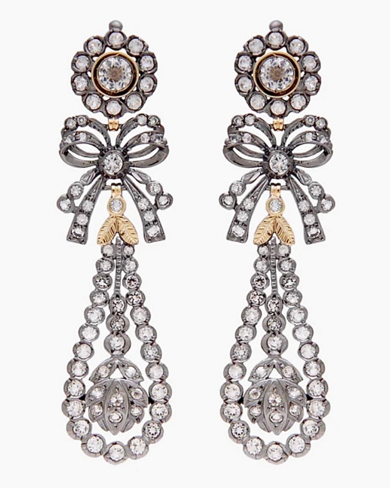 Brincos Imperador em Prata e Ouro 9Kt com Cristal de Rocha